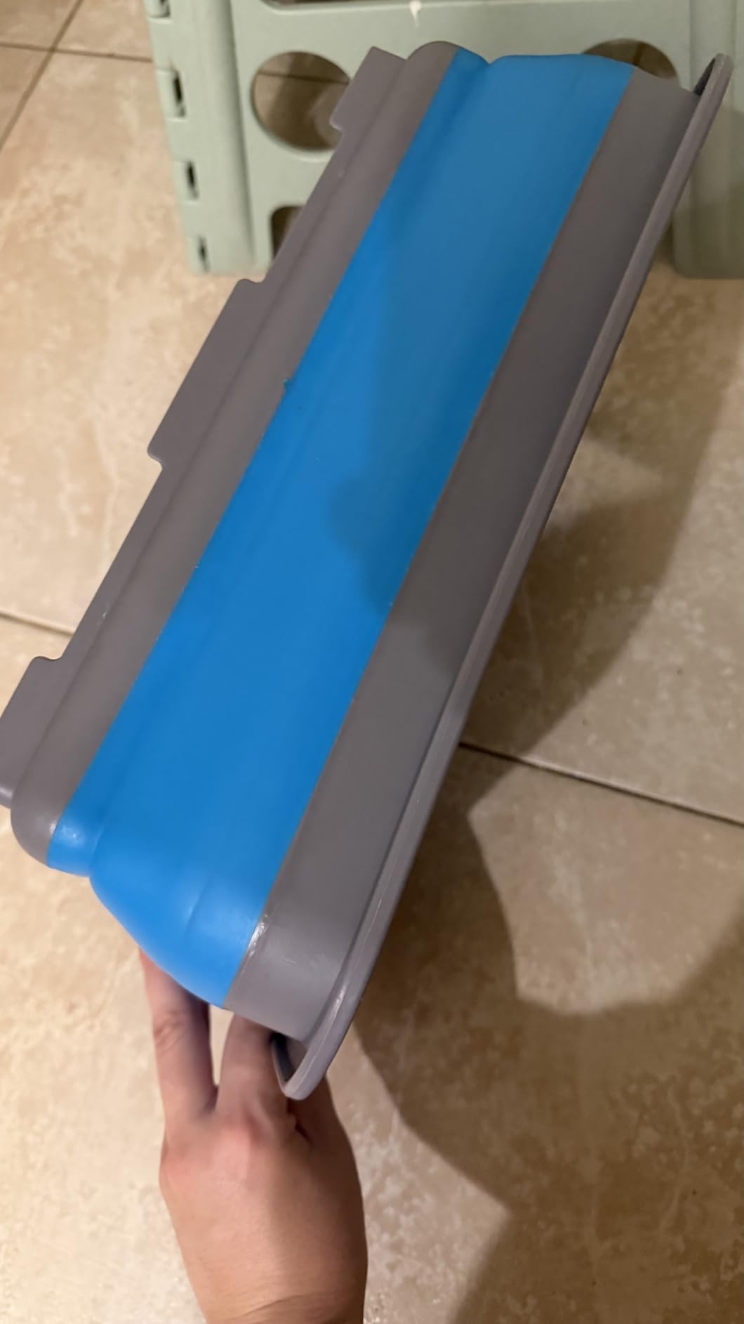 Collapsible Bucket for Cleaning - 7.27L Foldable Wash Bin Dish Tub - Collapsible Wash Basin or Camping Sink for Beach, Tailgating, or Soaking Laundry - Cleaning Supplies by Wakeman (Blue) - Customer Photo 0