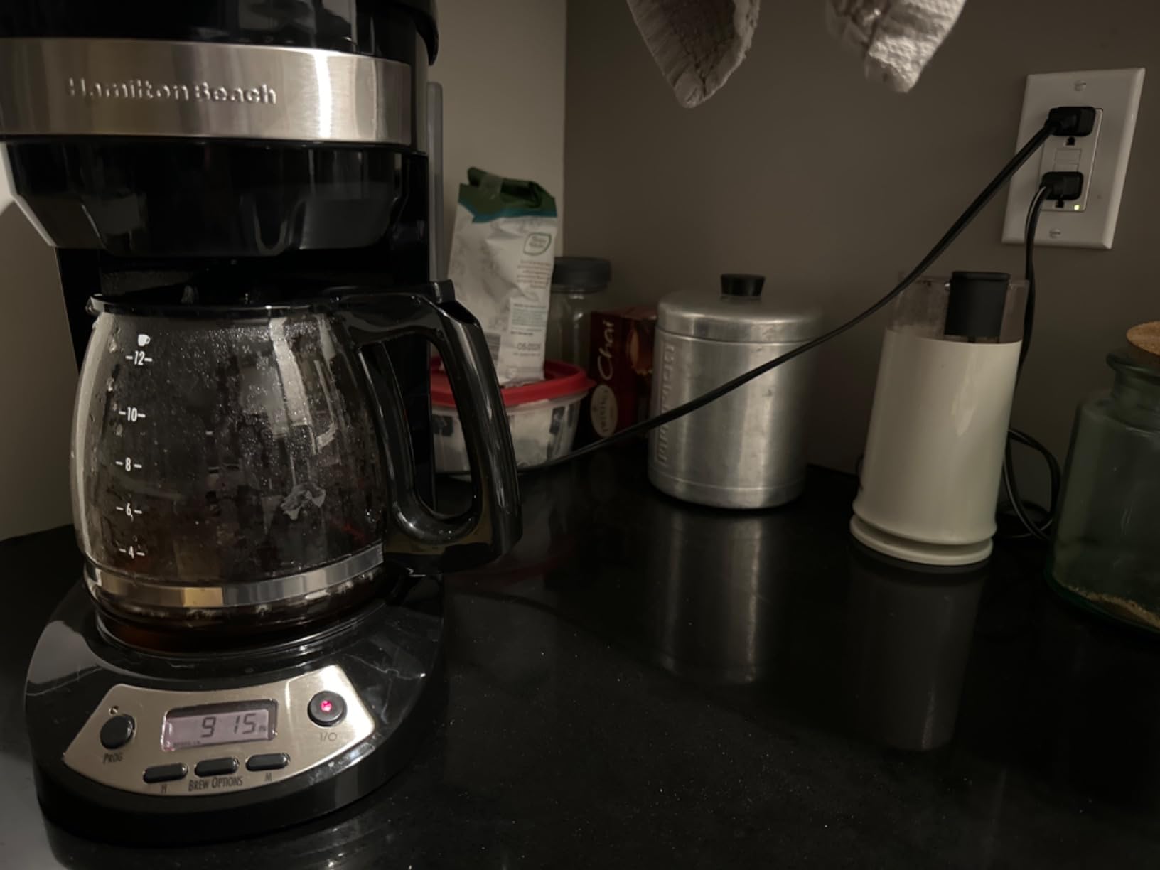 Hamilton Beach 12 Cup Programmable Drip Coffee Maker Machine, Regular & Bold Brew Options, Auto Pause and Pour, Glass Carafe, Black with Stainless Accents (46299J) - Customer Photo 0