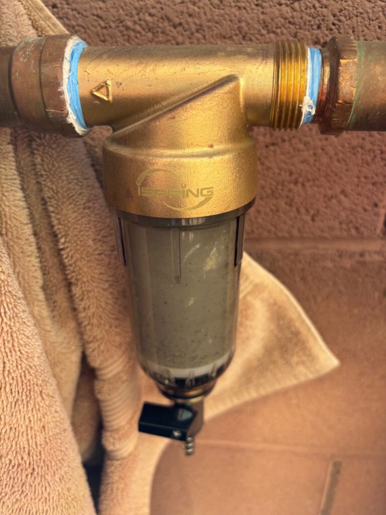 iSpring WSP-50 Reusable Whole House Spin Down Sediment Water Filter, 50 Micron Flushable Prefilter Filtration, 1" MNPT + 3/4" FNPT, Lead-Free Brass - Customer Photo 1