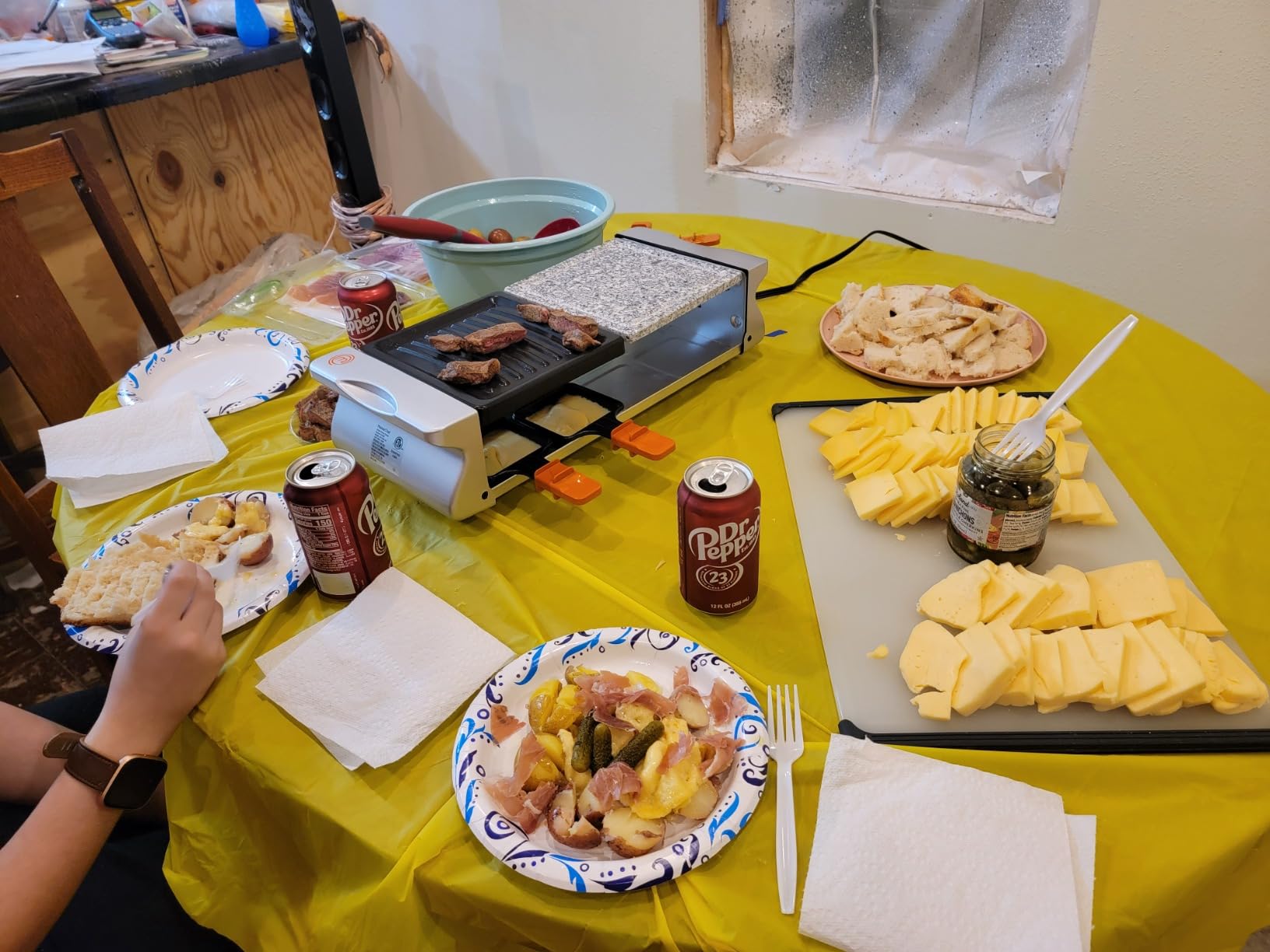 MasterChef Electric Raclette Table Grill w Non-Stick Grilling Plate & Cooking Stone- 8 Person Tabletop Cooker for Indoor, Smokeless, Korean BBQ - Melt Cheese, Cook Meat, Veggies, Appetizers-19