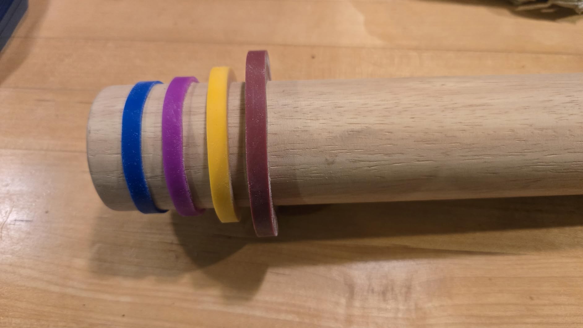 GreenOlive Rolling Pin Guide Ring Spacer Bands (8 Piece Set) Multicolored Flexible Silicone Slip On Baking Accessories Fit 1 3/4