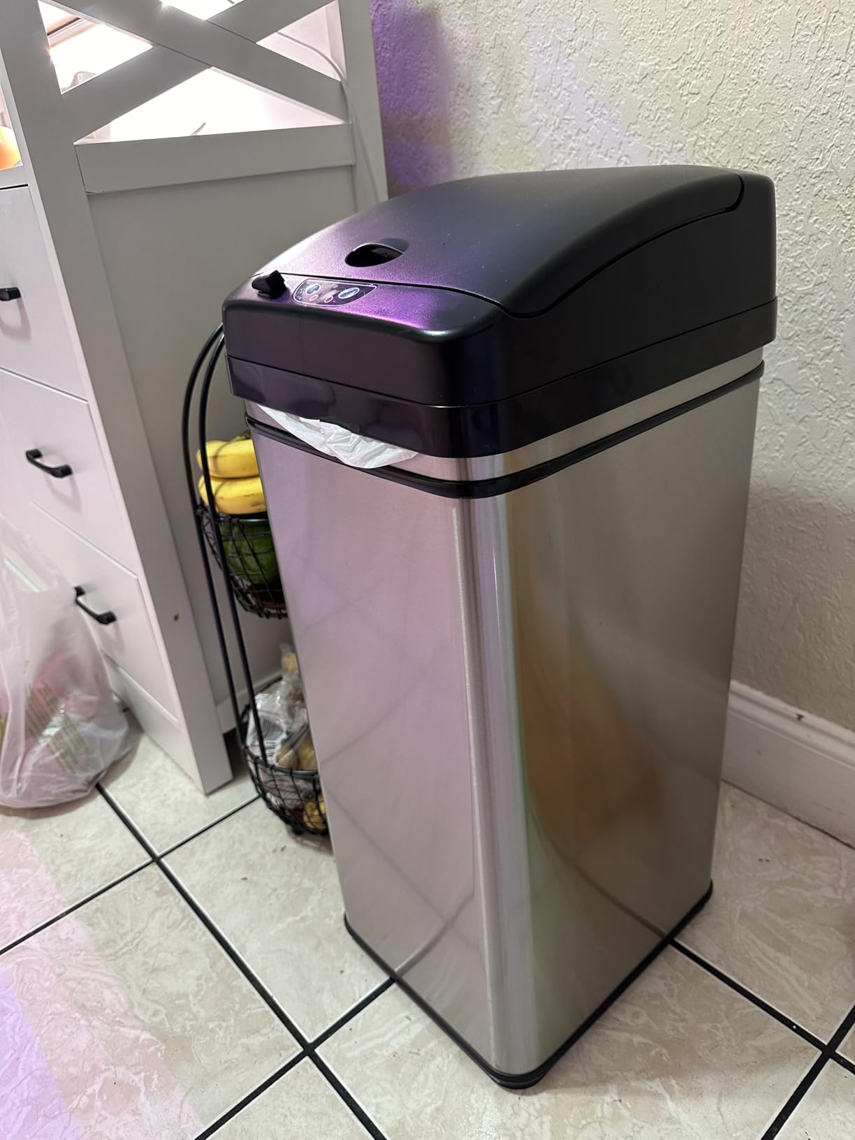 iTouchless 13 Gallon Oval Touchless Sensor Trash Can with Odor Filter, Fingerprint-Proof Stainless Steel, 50L Automatic Kitchen Garbage Bin, Smart Hands-Free Motion Lid, Quiet Soft-Close customer photo 2