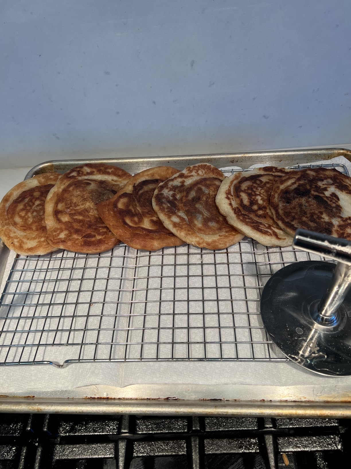 Korean Style Pancake Hotteok Hand Presser All Stainless Steel T-shape Handle Easy to Press Round Plate customer photo 2