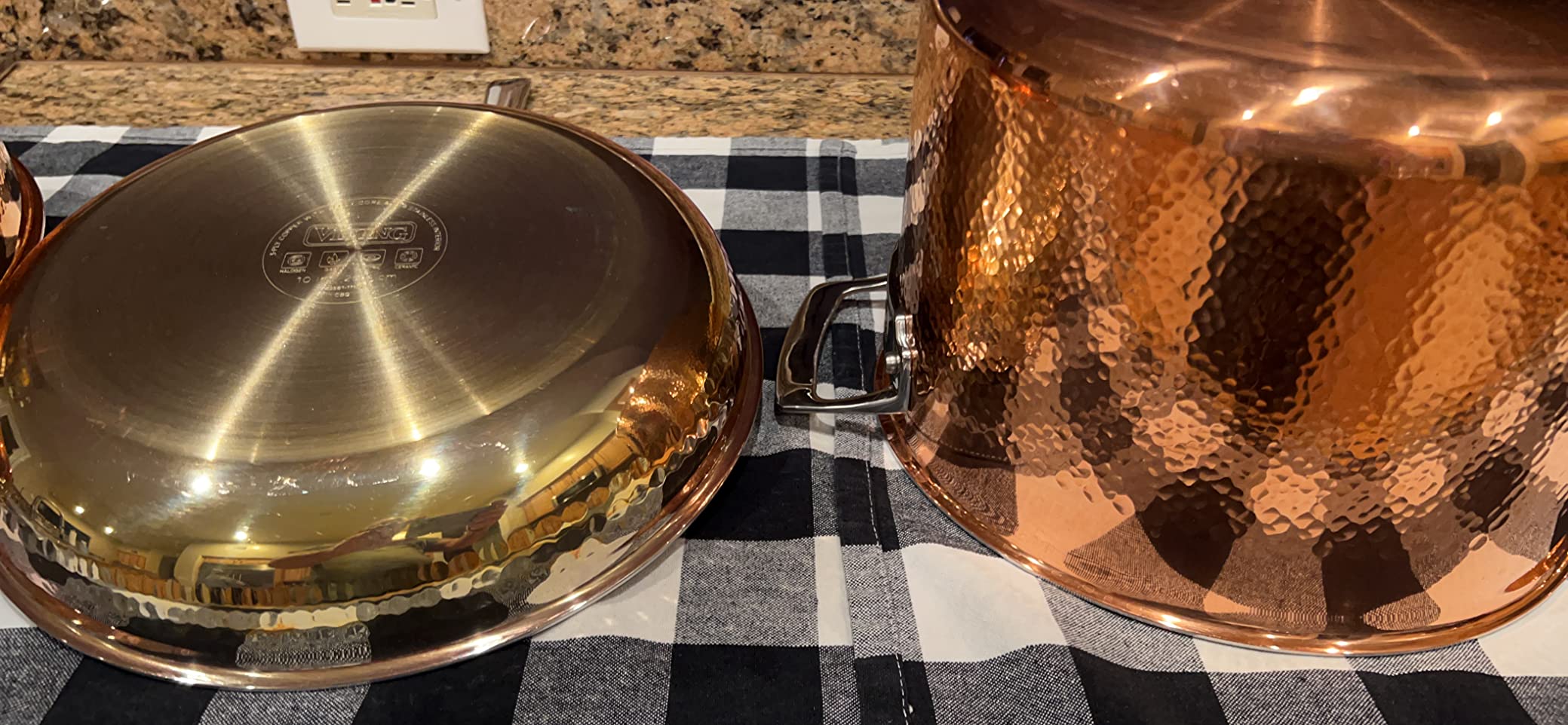 Viking 3-Ply Pots and Pans Set, 10 Piece Copper Kitchen Cookware with Glass Lids, Hammered Copper - Customer Photo 0