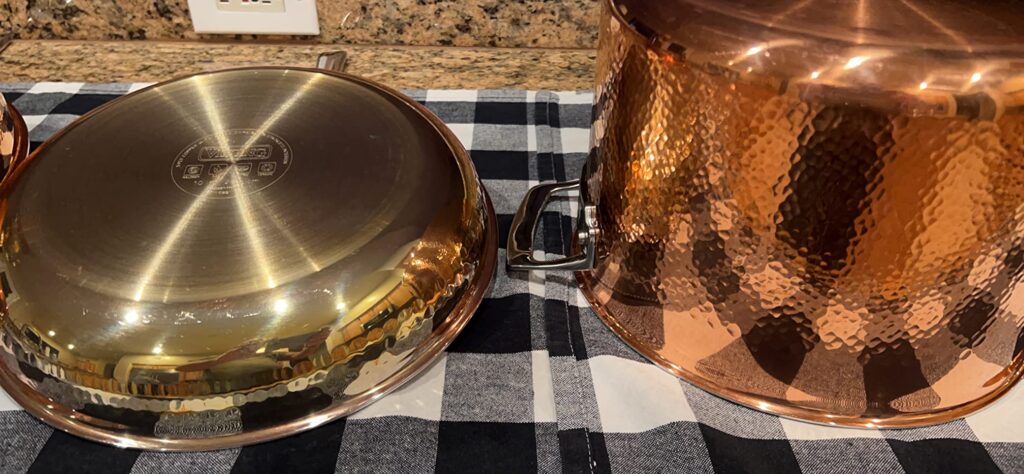 Viking 3-Ply Pots and Pans Set, 10 Piece Copper Kitchen Cookware with Glass Lids, Hammered Copper - Customer Photo 1