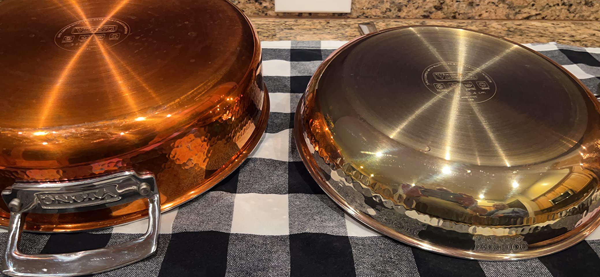 Viking 3-Ply Pots and Pans Set, 10 Piece Copper Kitchen Cookware with Glass Lids, Hammered Copper - Customer Photo 3