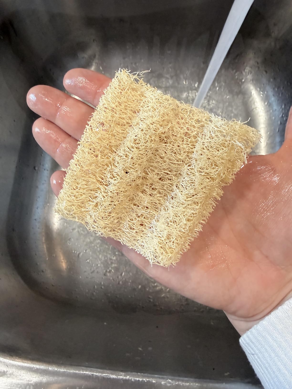 Natural Loofah Dish Sponge Pack 3 Vegetable Scrubber for Kitchen -100% Biodegradable Compostable Dishwashing Scouring Pad Zero Waste Plastic Free Eco Friendly Sustainable - Customer Photo 1