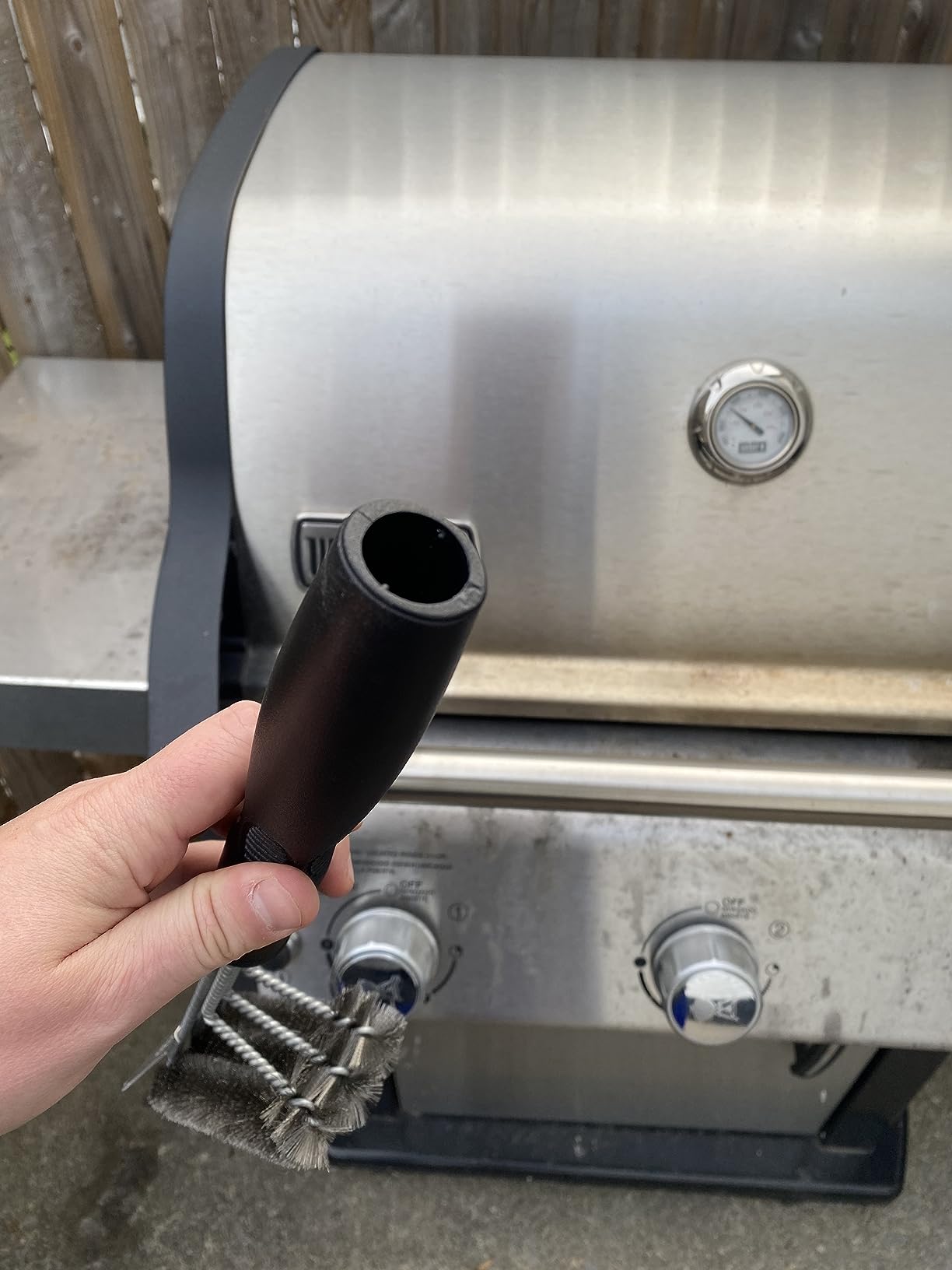 GRILLART Grill Brush and Scraper, Extra Strong BBQ Cleaner Accessories, Safe Wire Bristles Barbecue Triple Scrubbers Cleaning Brush for Gas/Charcoal Grilling Grates, Wizard Tool BR-8115 customer photo 2