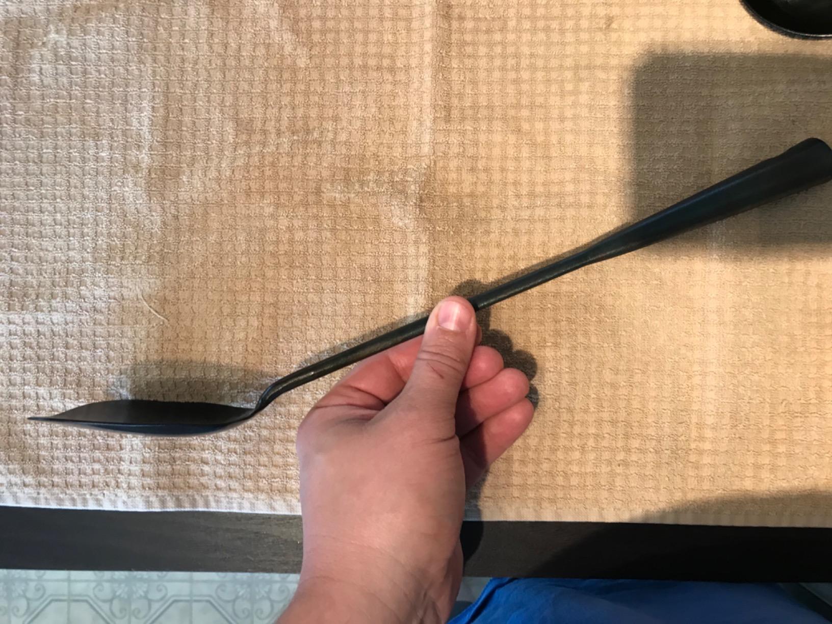 ZhenSanHuan Hand Hammered Carbon Steel Spatula Long Handle Chuan Wok Tool customer photo 1