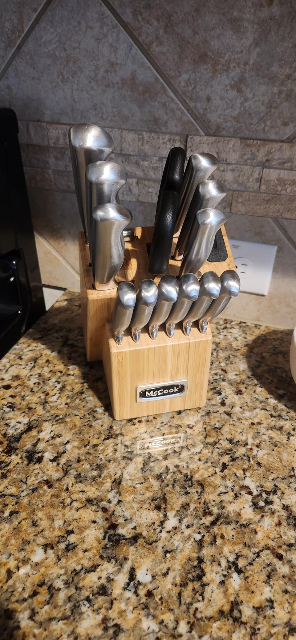 McCook Knife Sets, German Stainless Steel Kitchen Knife Block Sets with Built-in Sharpener - Customer Photo 1