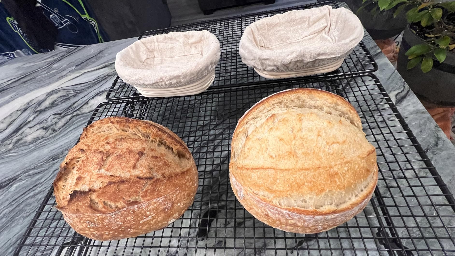 Bread Proofing Baskets Set of 2 10 inch Oval Shaped Dough Proofing Bowls w/Liners Perfect for Professional & Home Sourdough Bread Baking customer photo 1