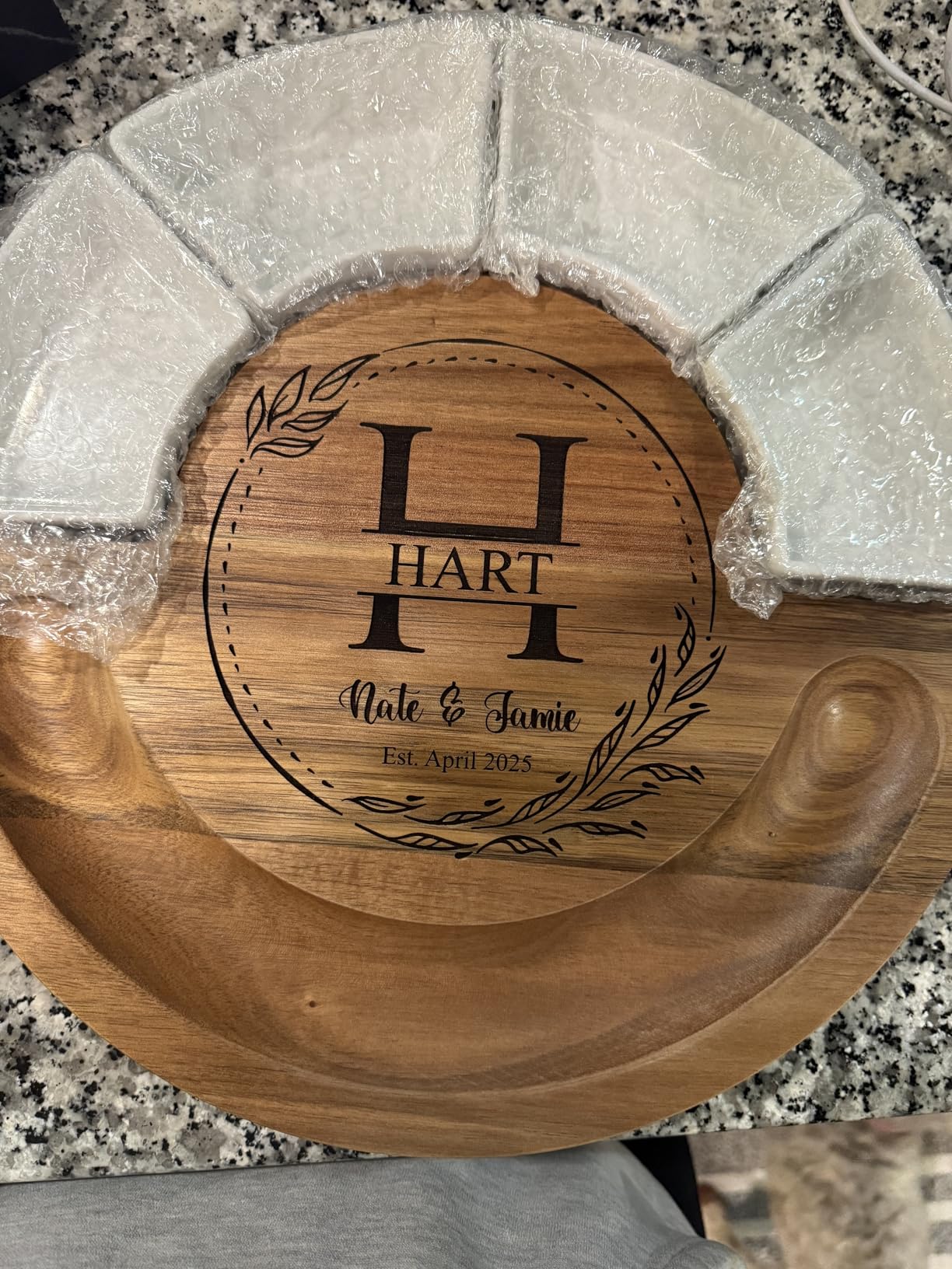 ChefSofi Charcuterie Board Set and Cheese Serving Platter - Made from Acacia Wood - US Patented 13 inch Cheese Board and Knife Set for Entertaining and Serving - 4 Knives and 4 Bowls customer photo 1