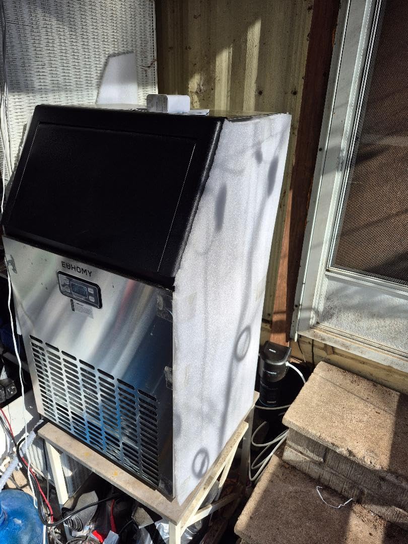 EUHOMY Commercial Ice Maker Machine, 100lbs/24H Stainless Steel Under Counter ice Machine with 33lbs Ice Storage Capacity, Freestanding Ice Maker. - Customer Photo 2