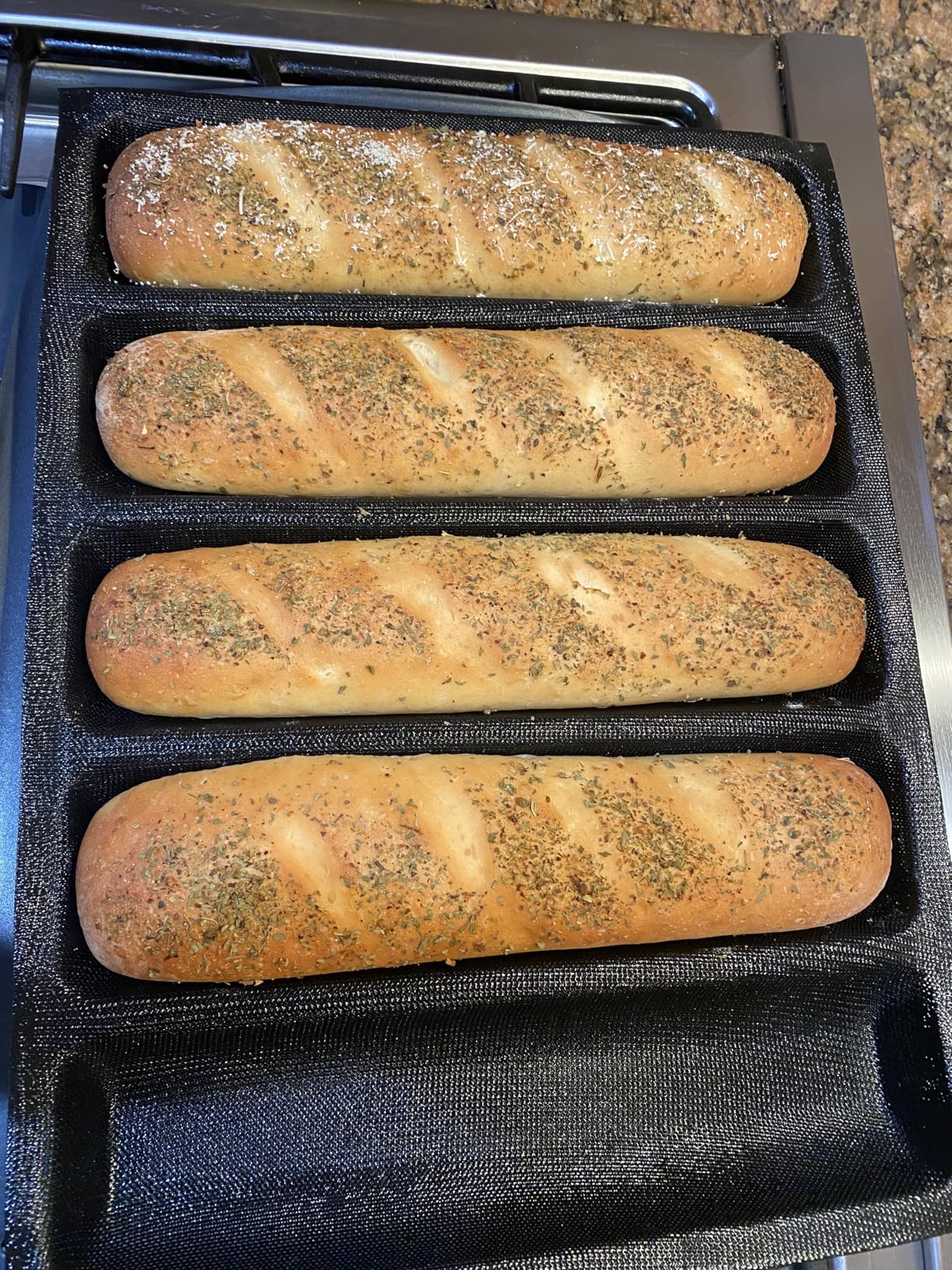 Silicone Perforated Baking Forms Sandwich Mold French Baguette Bread Pan Food Mat 5 Loaf Non-Stick Baking Liners customer photo 1