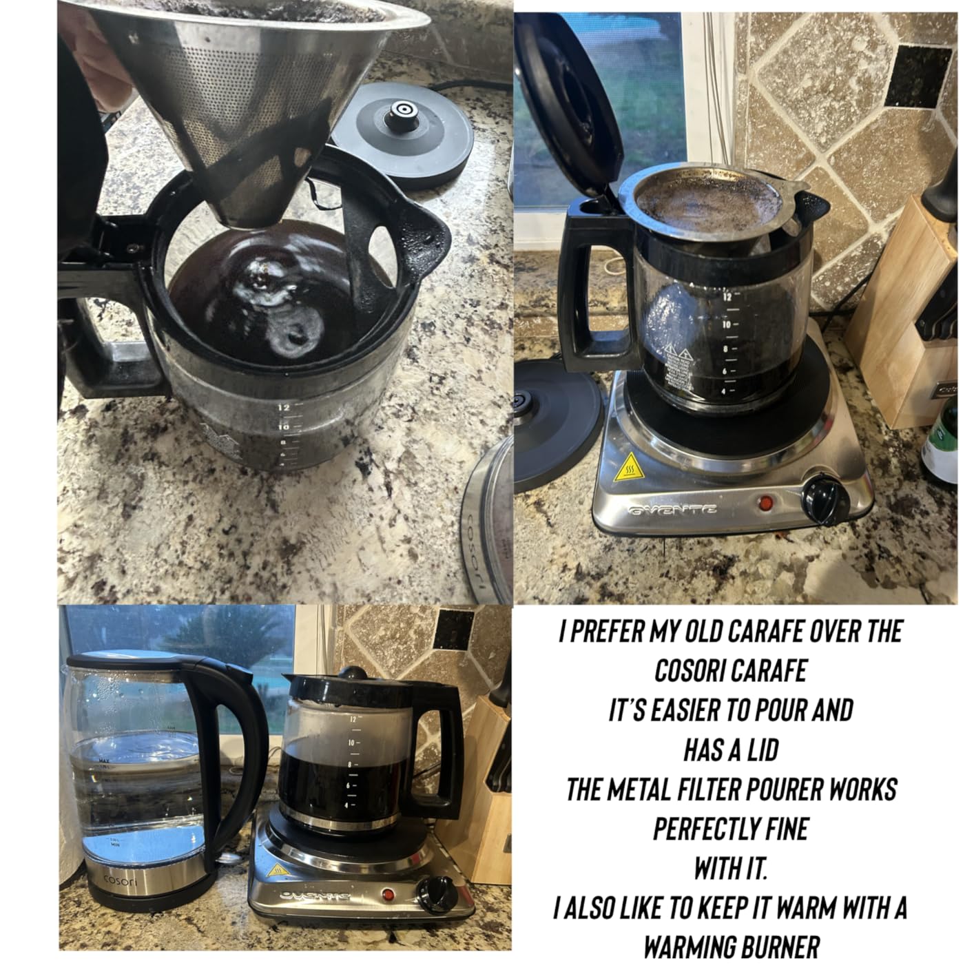 COSORI Pour Over Coffee Maker with Double Layer Stainless Steel Filter, 8-Cup, 34oz, Drip Coffee Maker, Coffee Dripper Brewer, High Heat Resistant Carafe, also for Camping, Hiking - Customer Photo 2