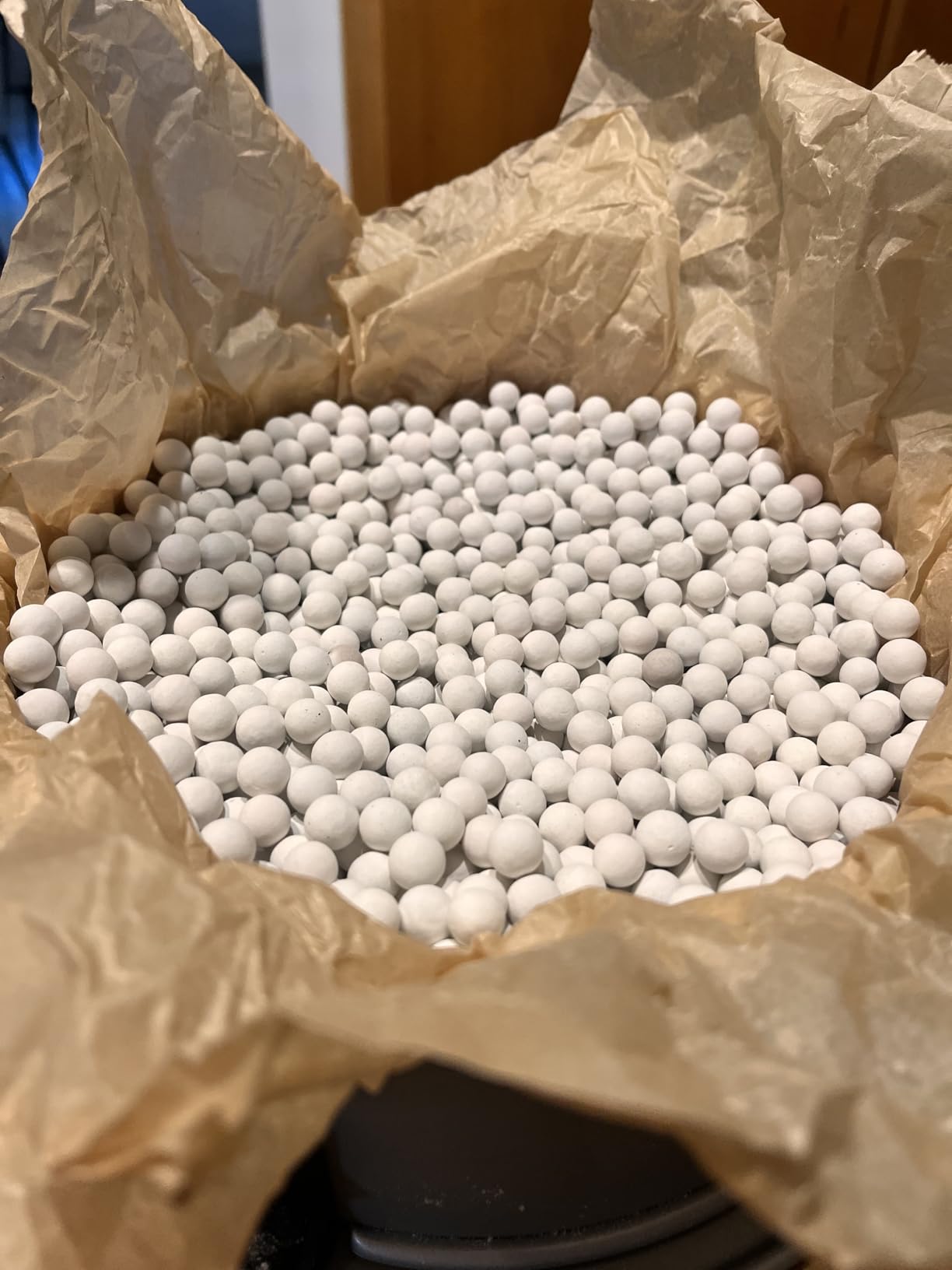 Ceramic Pie Weights Reusable 10mm Baking Beans Pie Crust Weights Natural Ceramic Stoneware with Wheat Straw Container customer photo 2