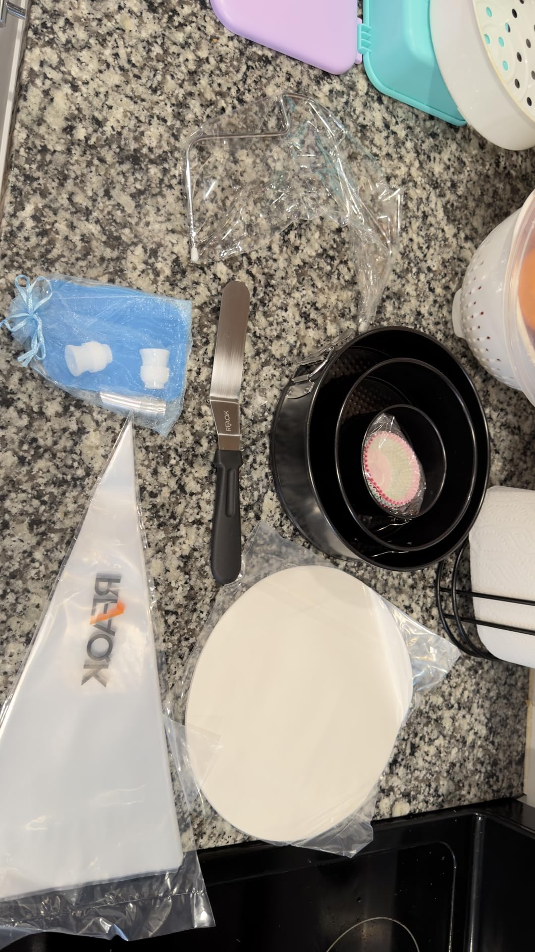 RFAQK 100pcs Cake Pan Sets for Baking + Cake Decorating Supplies: 3 Non-Stick Springform Pans Set (4, 7, 9 inches), Icing Tips, Cake Leveler - Multi-functional Leak-Proof CheeseCake Pan & eBook customer photo 1