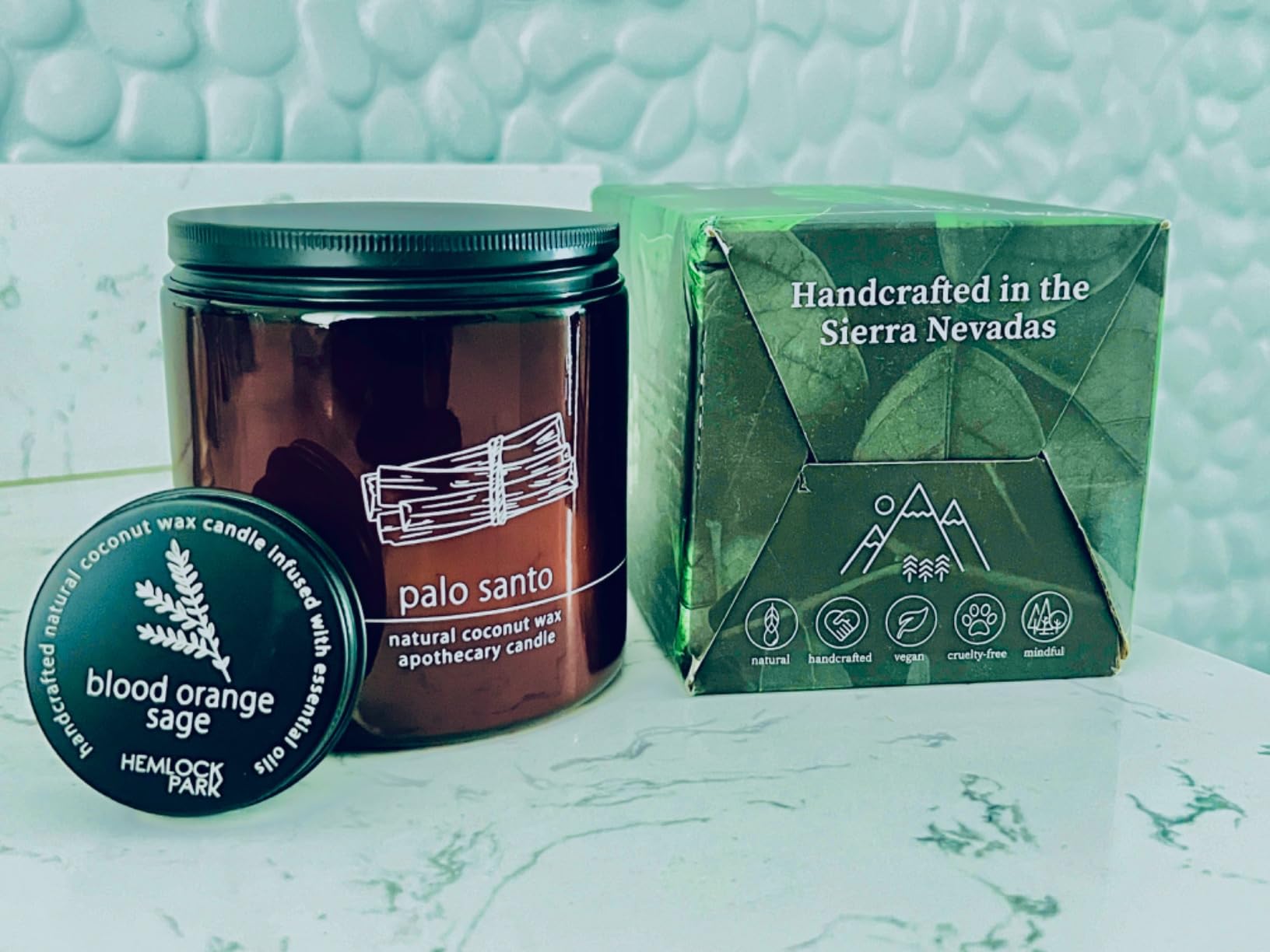 Hemlock Park Crackling Wood Wick Candle Handcrafted with Natural Coconut Wax (Standard 8 oz, Palo Santo) Customer Review Hemlock Park Crackling Wood Wick Candle Handcrafted with Natural Coconut Wax (Standard 8 oz, Palo Santo) - Customer Photo 1