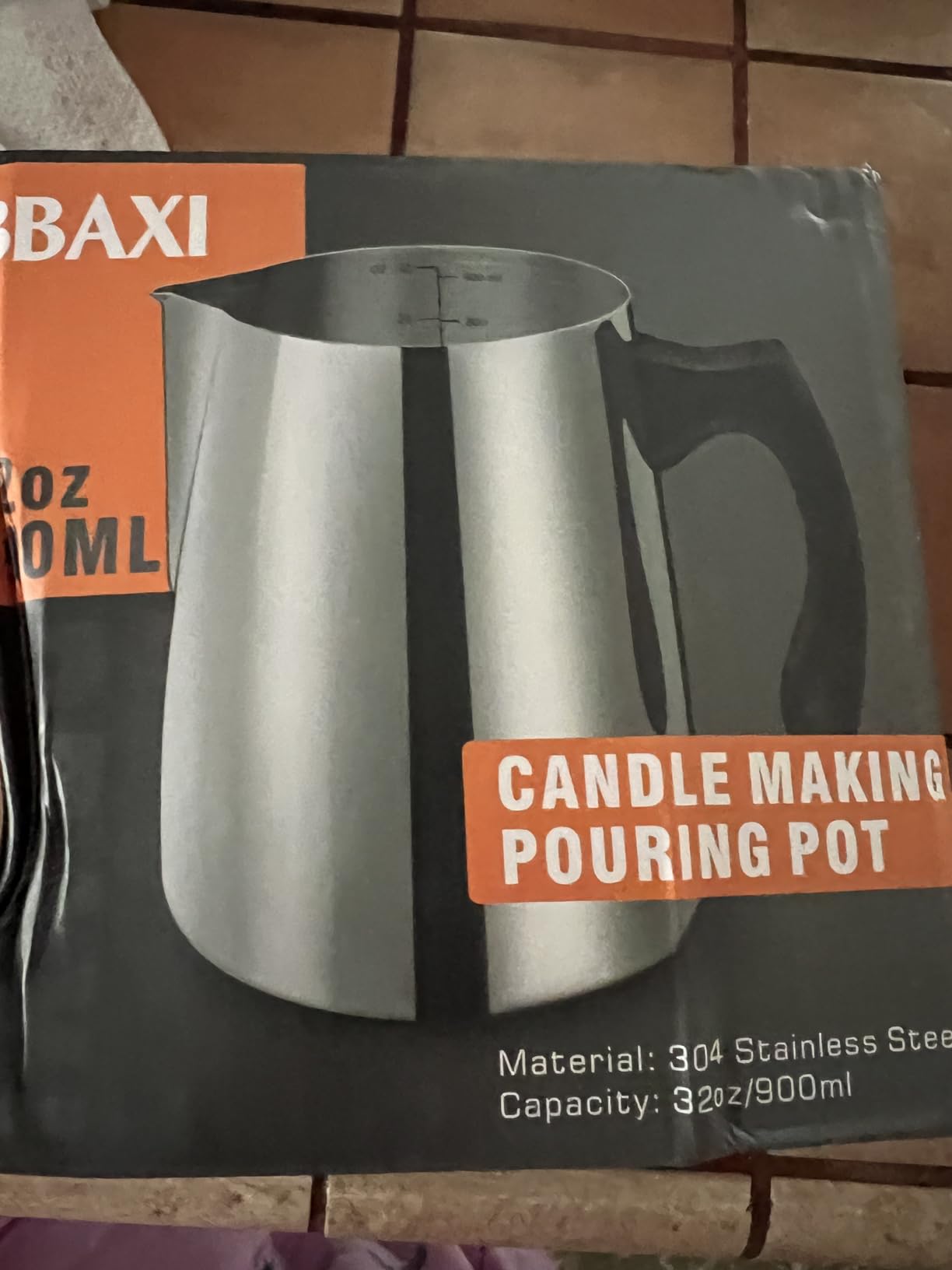 Candle Making Pouring Pot, 32oz Double Boiler Wax Melting Pot, 304 Stainless Steel Candle Making Pitcher with Heat-Resistant Handle and Dripless Pouring Spout Design - Customer Photo 3