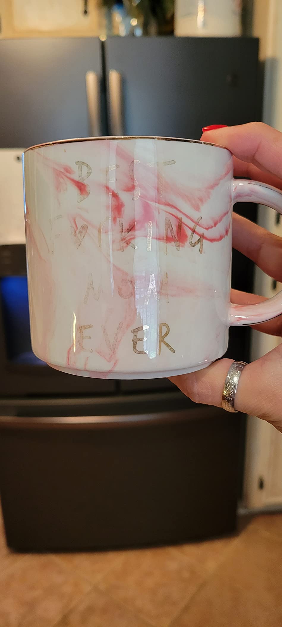 Hendson Mom Gifts for Women - Best Mom Ever - Funny Mom Birthday Gift Ideas, New Mom, Pregnancy Congratulations Gifts for First Time Moms and Mother To Be - Pink Marble Mug, 11.5oz Coffee Cup Customer Review Hendson Mom Gifts for Women - Best Mom Ever - Funny Mom Birthday Gift Ideas, New Mom, Pregnancy Congratulations Gifts for First Time Moms and Mother To Be - Pink Marble Mug, 11.5oz Coffee Cup - Customer Photo 2