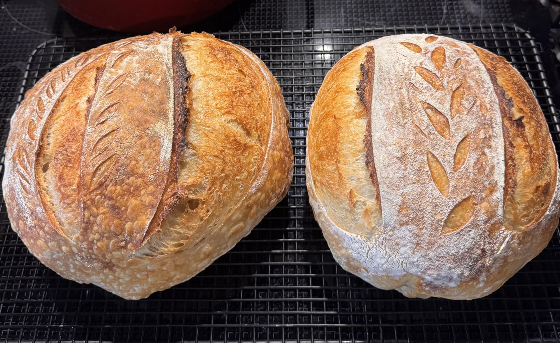 RORECAY Bread Banneton Proofing Basket Set, 9 Inch Round & 10 Inch Oval Cane Sourdough Baskets with Dough Whisk Lame Dough Scraper Bowl Scraper Silicone Brush Sourdough Bread Baking Supplies customer photo 1