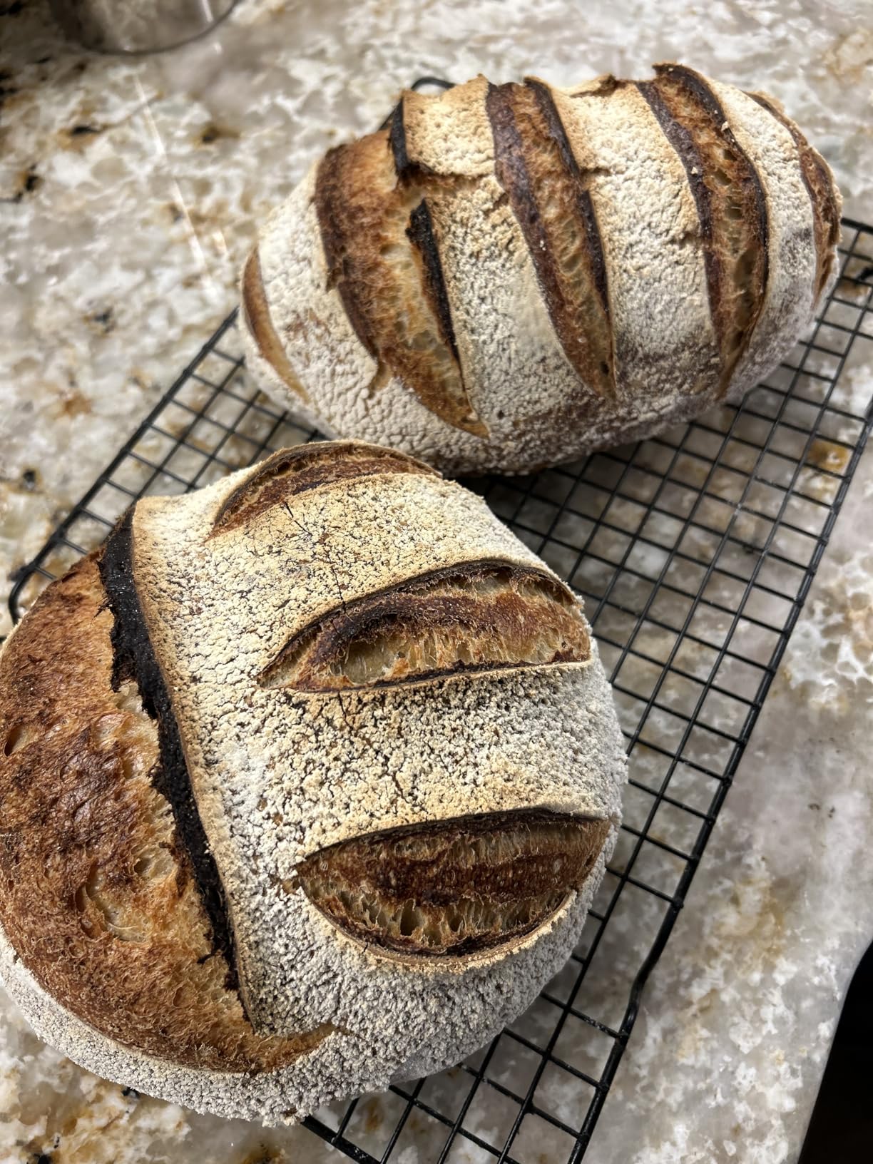 RORECAY Bread Banneton Proofing Basket Set, 9 Inch Round & 10 Inch Oval Cane Sourdough Baskets with Dough Whisk Lame Dough Scraper Bowl Scraper Silicone Brush Sourdough Bread Baking Supplies customer photo 2