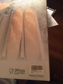 Baguette Pan, French Bread Pans For Baking Pan, Nonstick 3 Slots Perforated Italian Loaf Pan Mold Long French Bread Pan,Golden customer photo 1