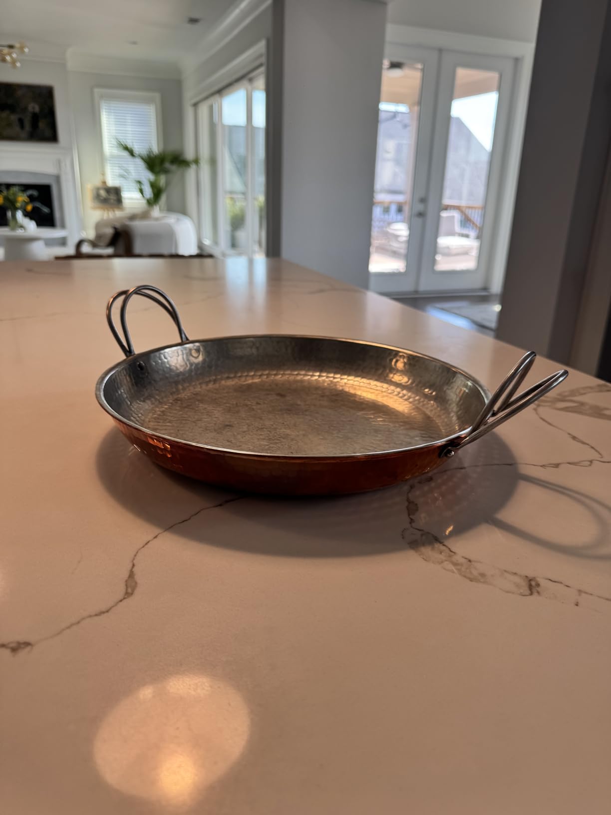 Sertodo 10 Inch Hand-Hammered Copper Paella Pan | Heavy-Gauge Pure Copper Frying Pan & Skillet | Artisan Cookware for Cooking & Serving – Alicante Style - Customer Photo 2
