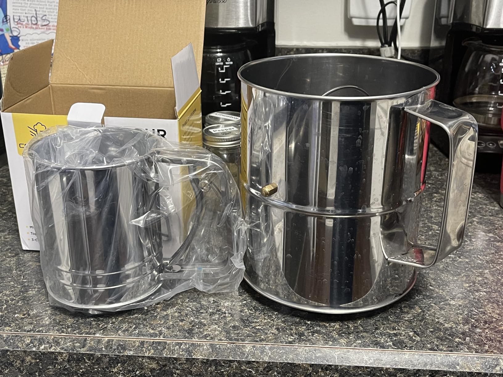 Flour Sifter , 3 Cup Stainless Steel , Great Double-layer Baking Sifters for all Baking Flour and Powdered sugar, Flour Strainer customer photo 2
