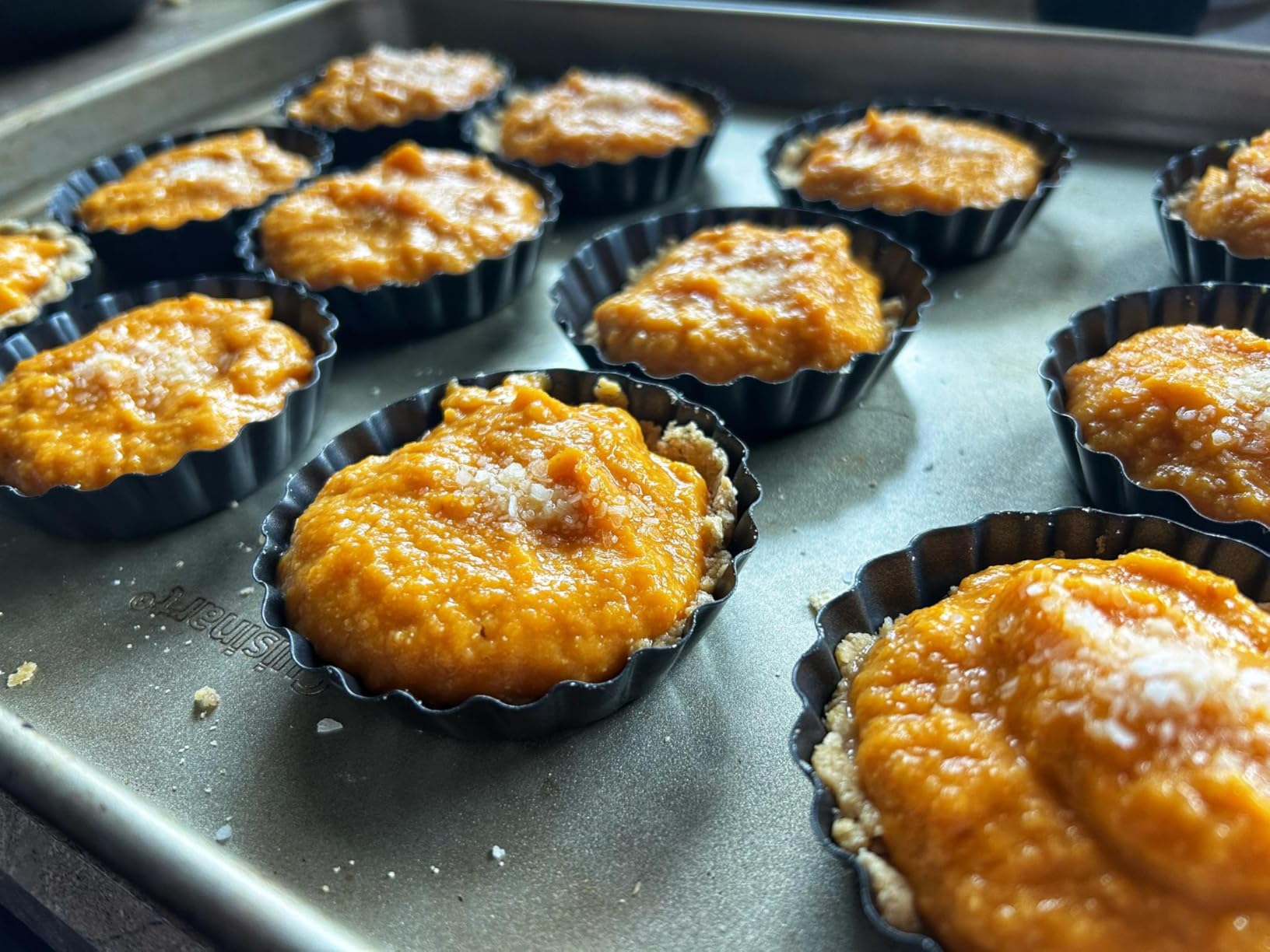 11 & 9 Inch Round Tart Pans with 2Pcs 4'' Mini Pans. Removable Bottom, Non-Stick Coating, Rugged Carbon Steel for Tart Quiche Pie Making. Gift for Christmas Thanksgiving Party Festival Family customer photo 2