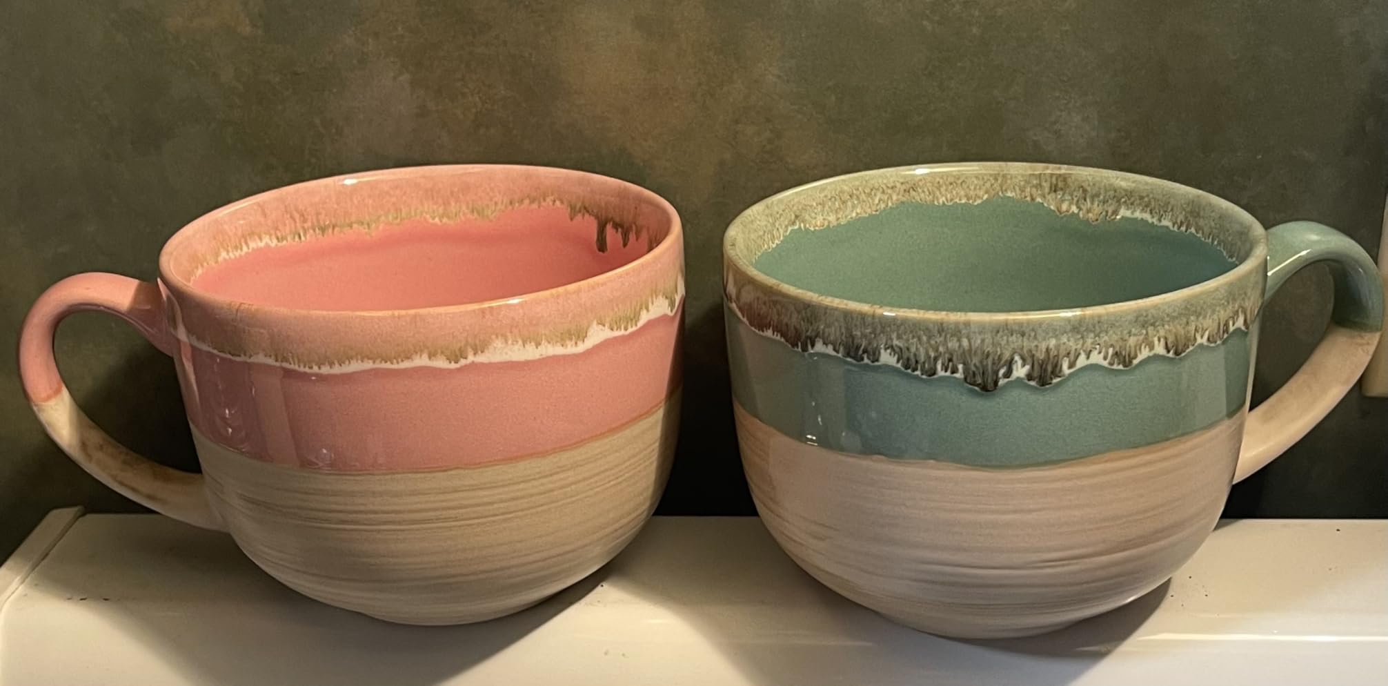 Bosmarlin Large Ceramic Coffee Mug Set of 2, Stoneware Latte Mug for Office and Home, 16 Oz, Dishwasher and Microwave Safe, (Prussian Blue, 2) Customer Review Bosmarlin Large Ceramic Coffee Mug Set of 2, Stoneware Latte Mug for Office and Home, 16 Oz, Dishwasher and Microwave Safe, (Prussian Blue, 2) - Customer Photo 0