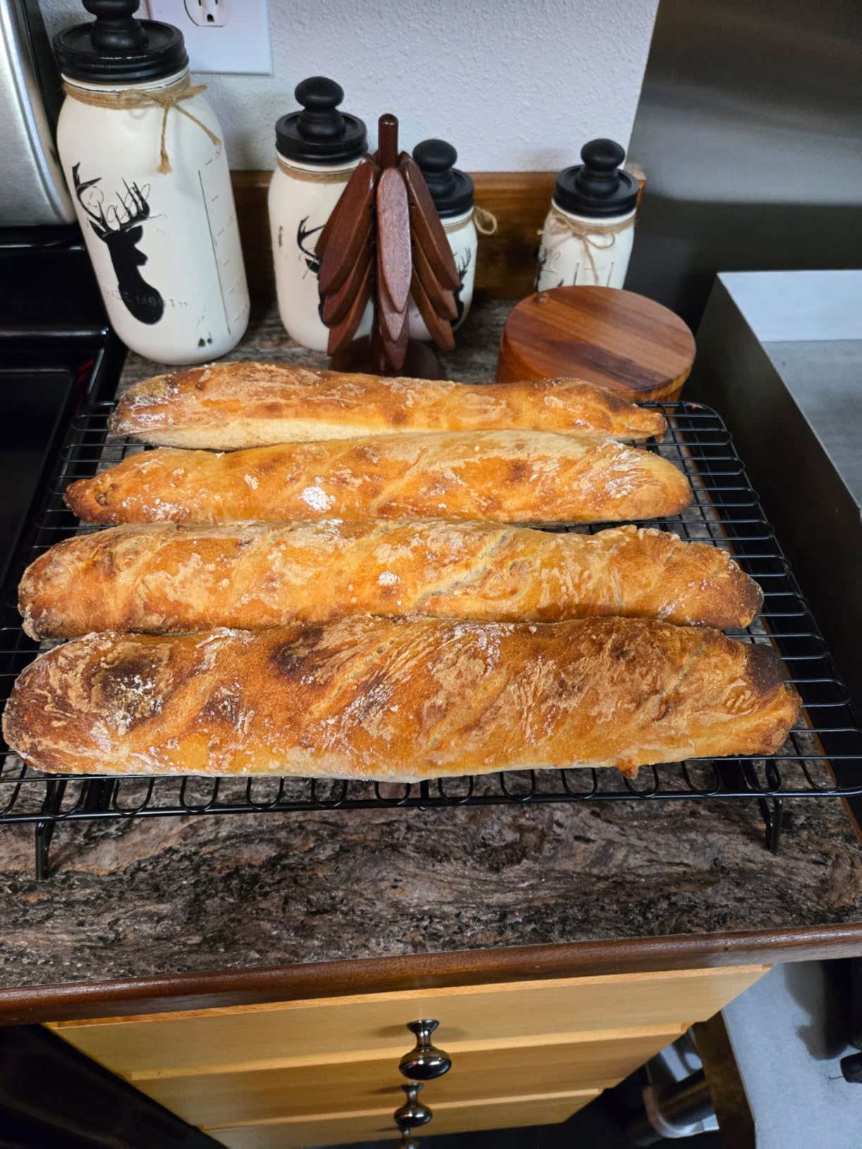 KITESSENSU Nonstick Baguette Pans for French Bread Baking, Perforated 2 Loaves Baguettes Bakery Tray, 15