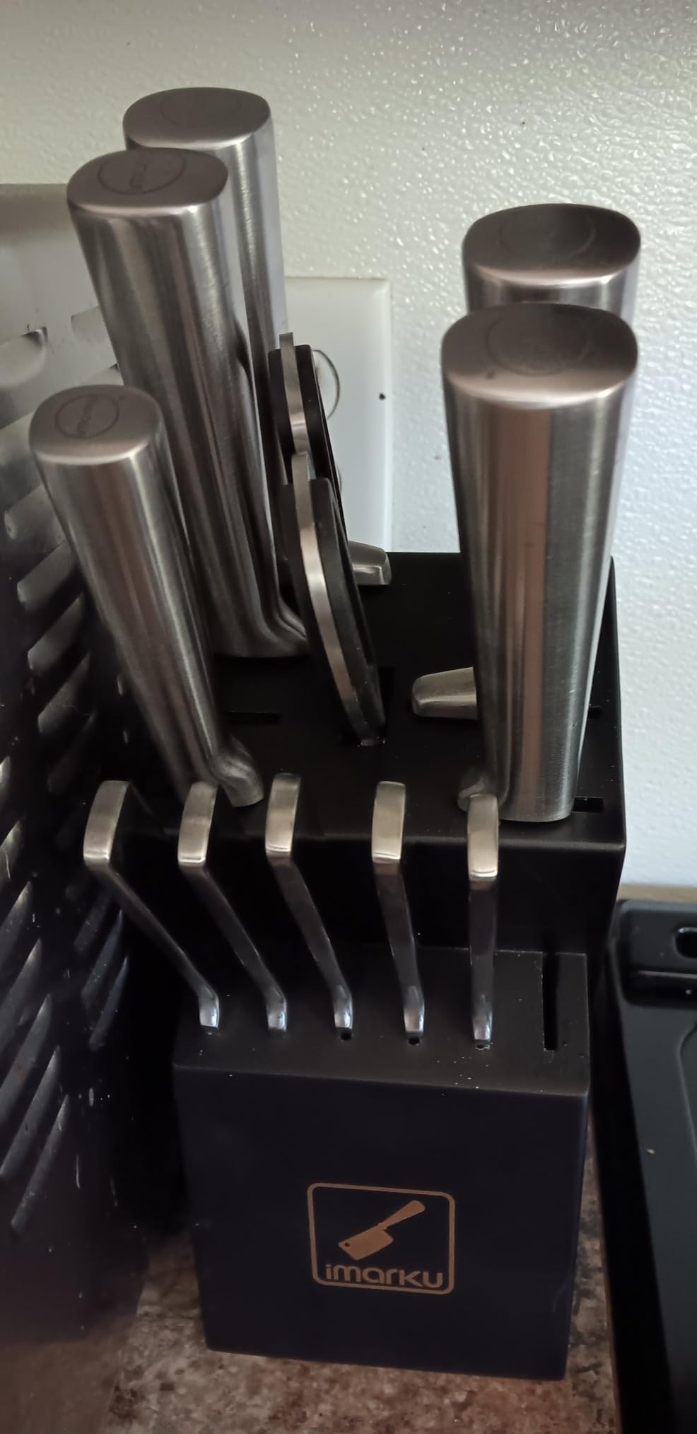 imarku Knife Set - Kitchen Knife Set 15 Pieces Japanese Stainless Steel Knife Block Set with Sharpener - Dishwasher Safe Kitchen's Knives - Ultra Sharp Chef Knife Set for Kitchen - Customer Photo 1