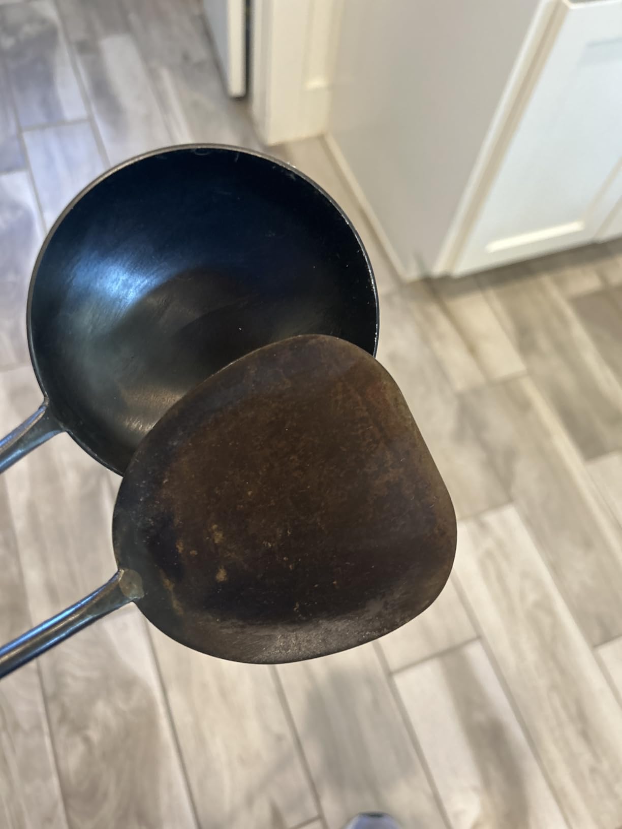 YOSUKATA 17'' Wok Spatula and Ladle - Set of 2 Heat-Resistant Wok Tools - Universal Wok Ladle and Spatula - High-Grade 304 Stainless Steel Cooking Utensils and Wok Accessories - Solid Wok Utensils customer photo 1