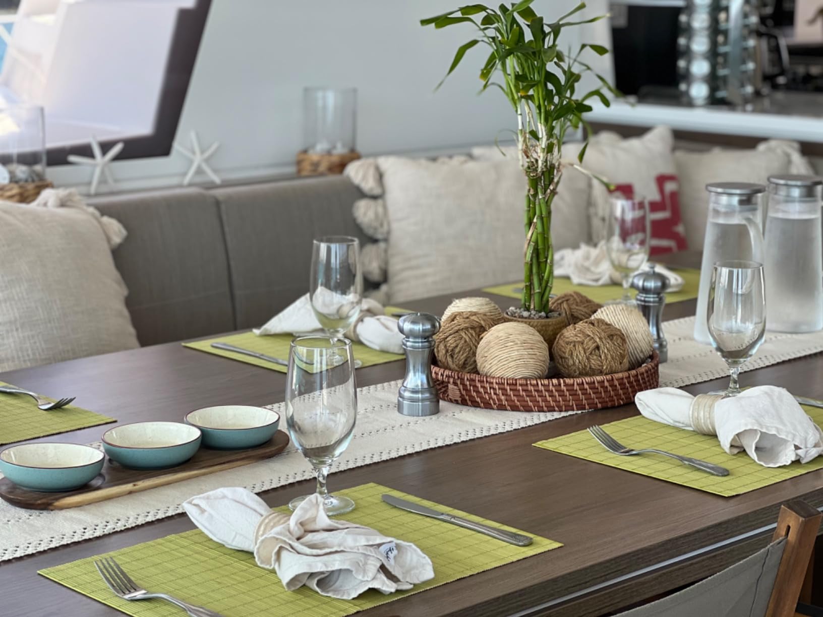 Artena 6oz Turquoise Solid Ceramic Chips and Dip Serving Platter with Acacia Wooden Tray, 4.5inch Glazing Small Serving Bowls/Dipping Dishes for Condiments,Side Dishes, Dipping, Pre, Dessert, Salsa customer photo 1