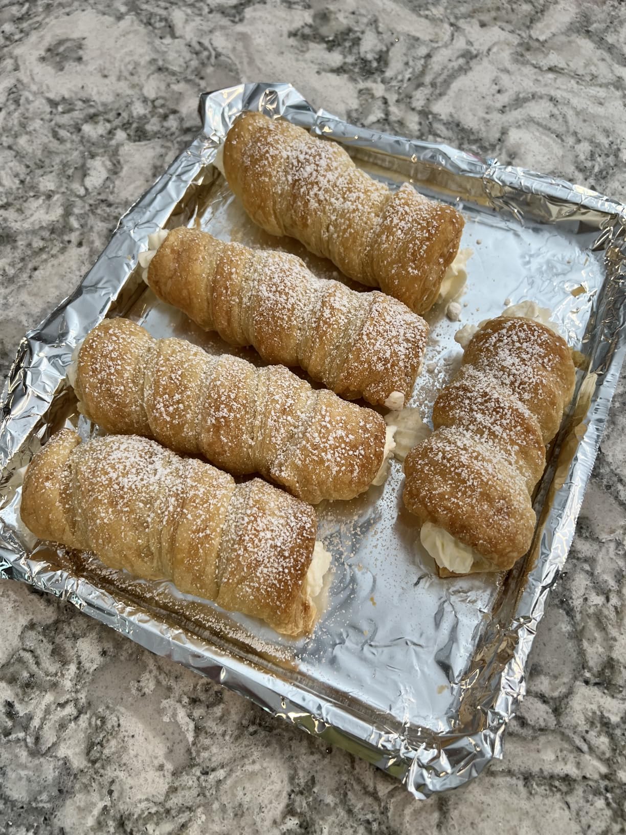 Alovexiong Non-stick Cannoli Tubes Molds 6pcs Cream Horn Molds Stainless Steel 4.92 inch Large Cannoli Molds Kit Baking Tubes Cones Pastry Roll Cream Roll Horn Croissant Mold Diagonal Shaped customer photo 1