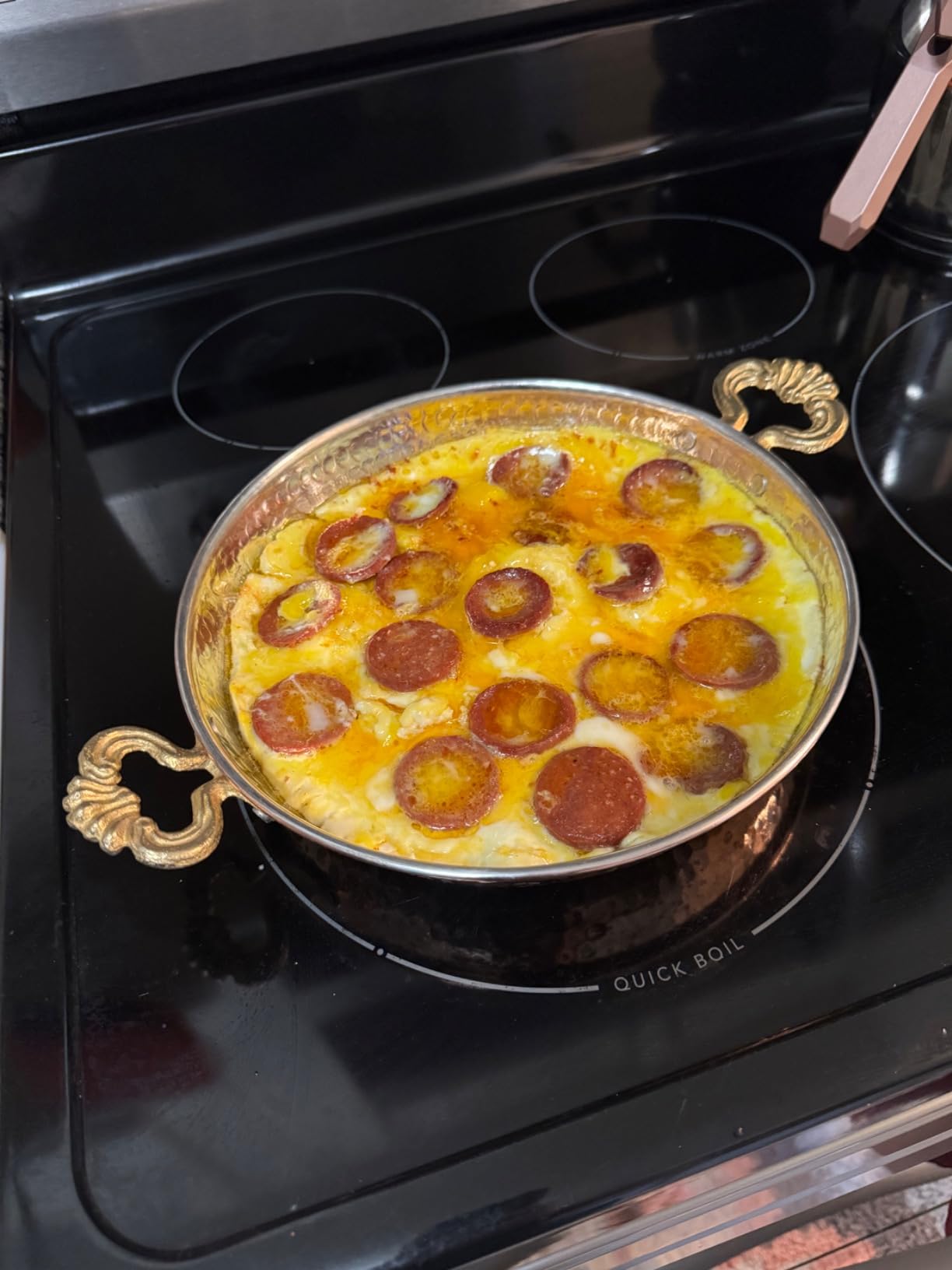 Crystalia Authentic Hammered Copper Pan and Cookware, Traditional Handmade Copper Skillets for Cooking, Egg Fry Omelet Pan with Ergonomic Metallic Handles (7 Inches) - Customer Photo 1