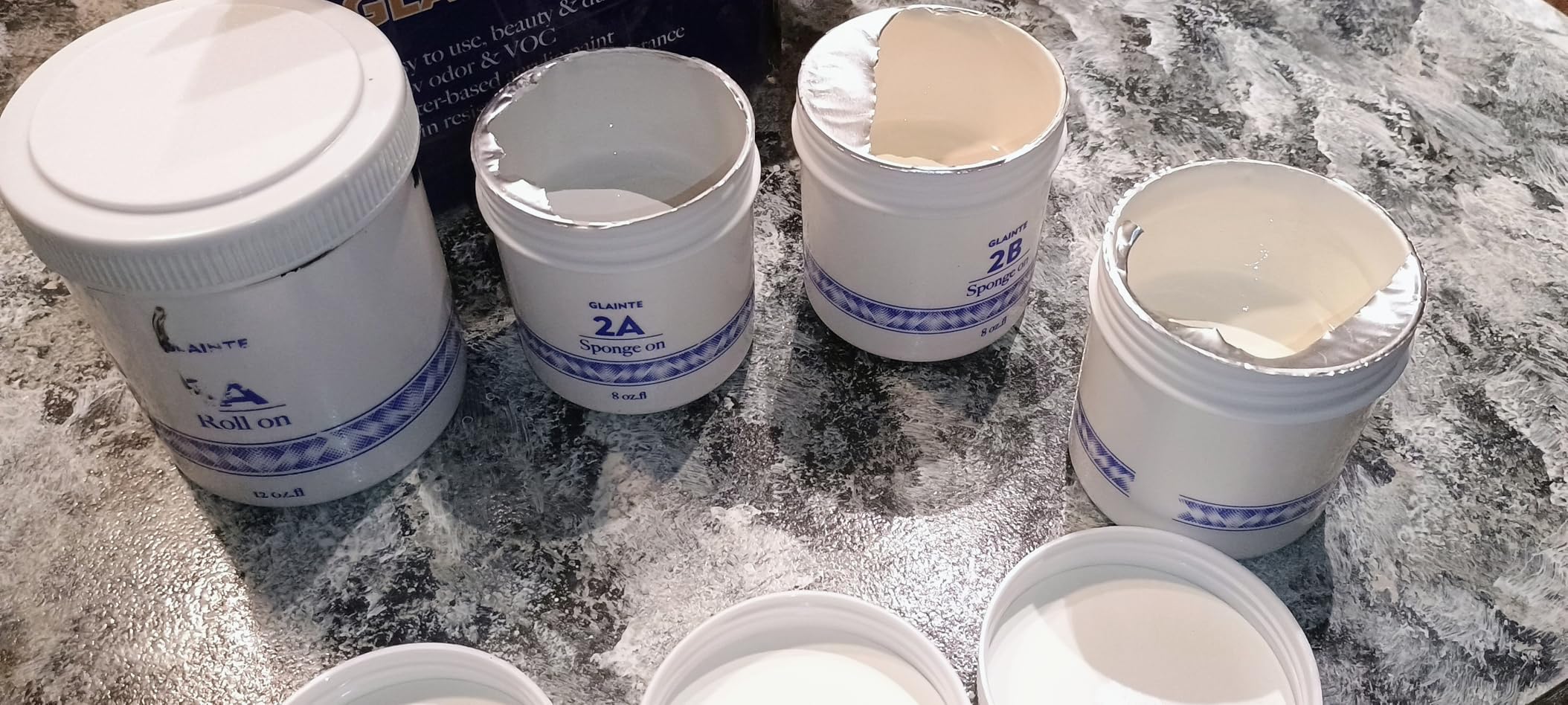 GLAINTE Granite Countertop Paint Kit - White Diamond Counter Top Refinishing Kit for Kitchen Bathroom - Customer Photo 1