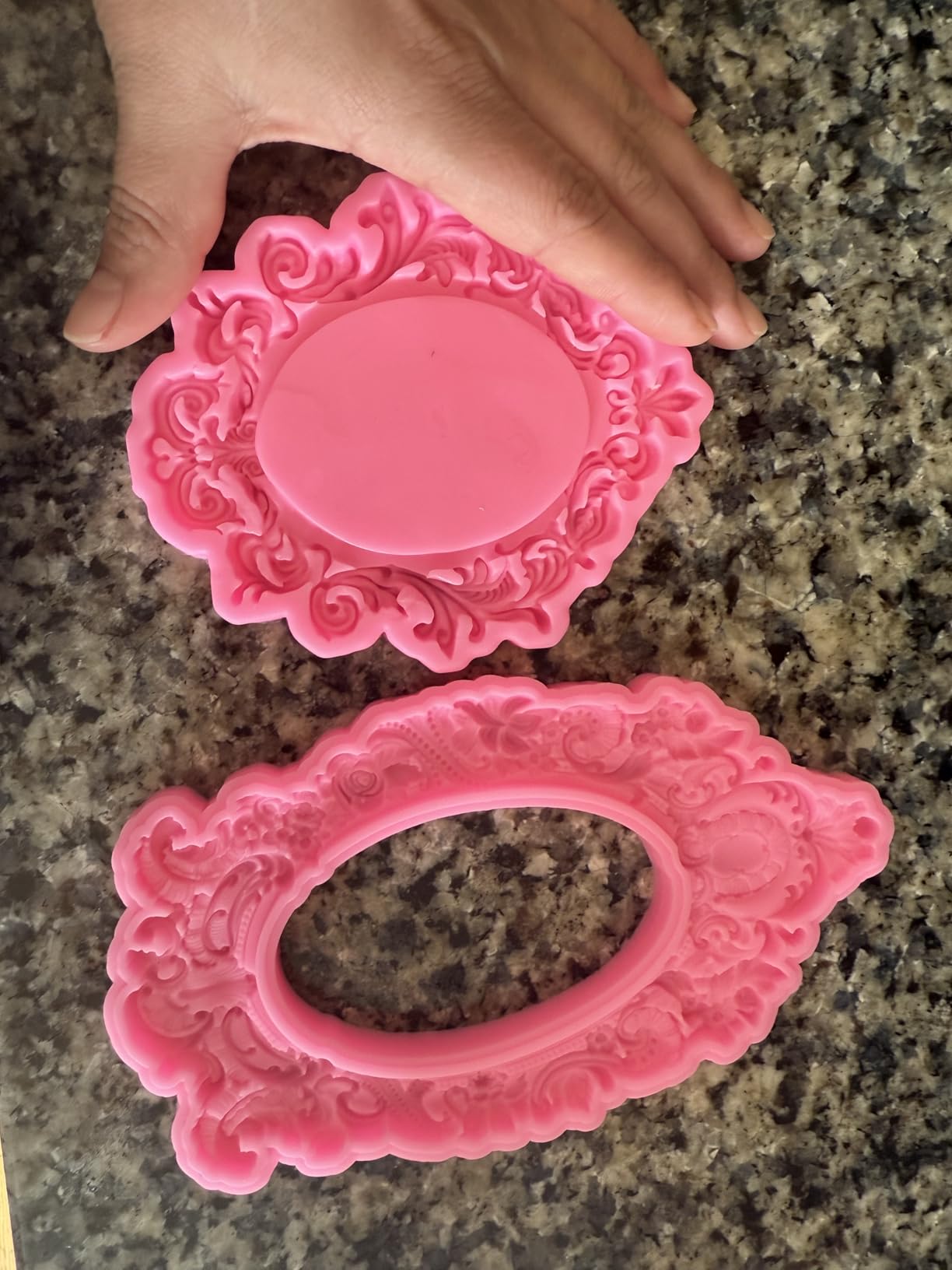 ZiXiang Photo Frame Silicone Molds Baroque Style Picture Frames Fondant Mold For Cupcake Topper Cake Decoration Chocolate Candy Polymer Clay Gum Paste Set Of 4 customer photo 1