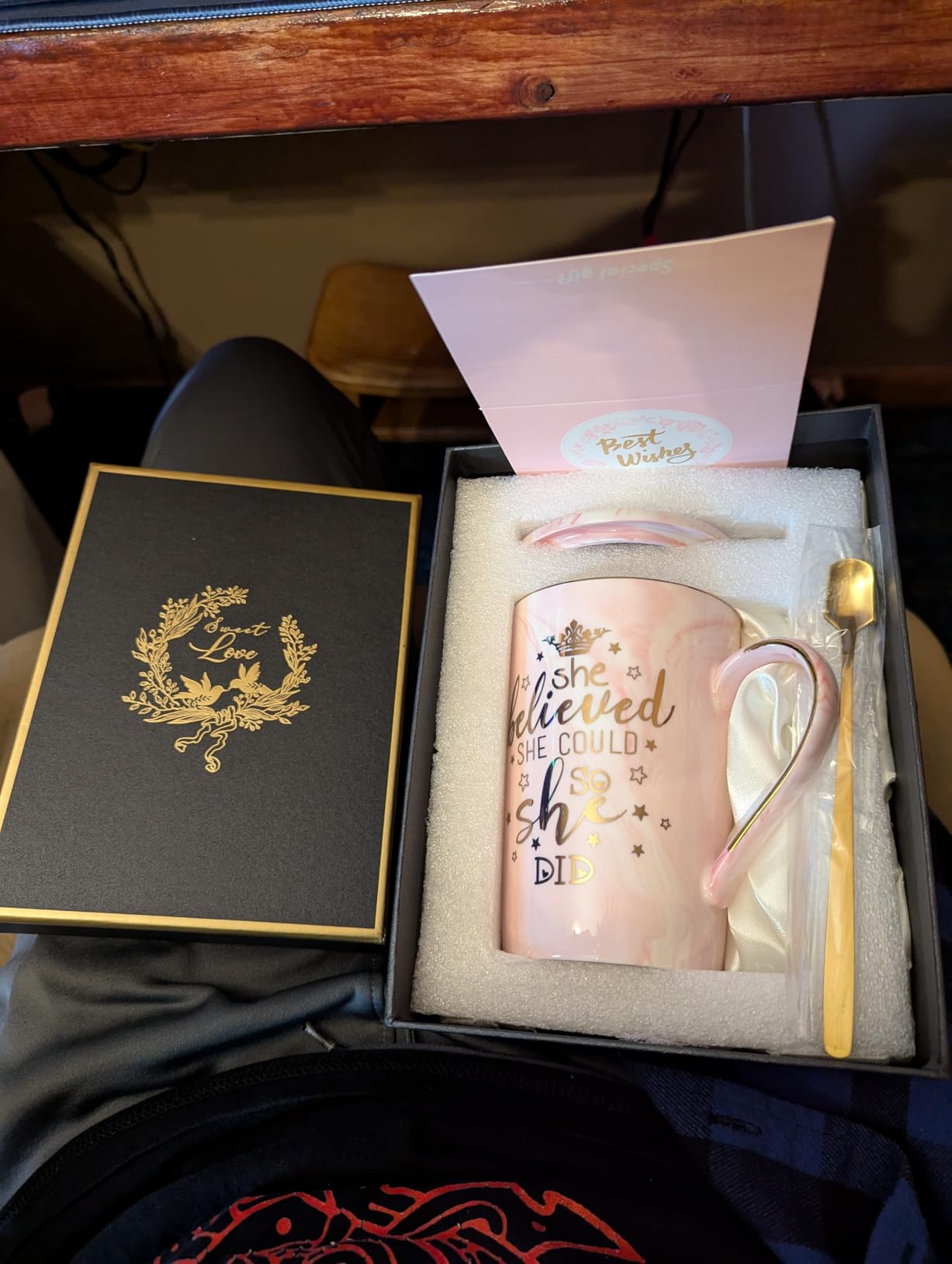 Mothers Day Birthday Gifts for Mom from Daughter Son - 14Oz Funny Best Mom Mug with Gold Print, Unique Pink Marble Coffee Cup with Lid Spoon Greeting Card, Happy Moms Gifts Idea, Luxury Gift Boxed Set Customer Review Mothers Day Birthday Gifts for Mom from Daughter Son - 14Oz Funny Best Mom Mug with Gold Print, Unique Pink Marble Coffee Cup with Lid Spoon Greeting Card, Happy Moms Gifts Idea, Luxury Gift Boxed Set - Customer Photo 1