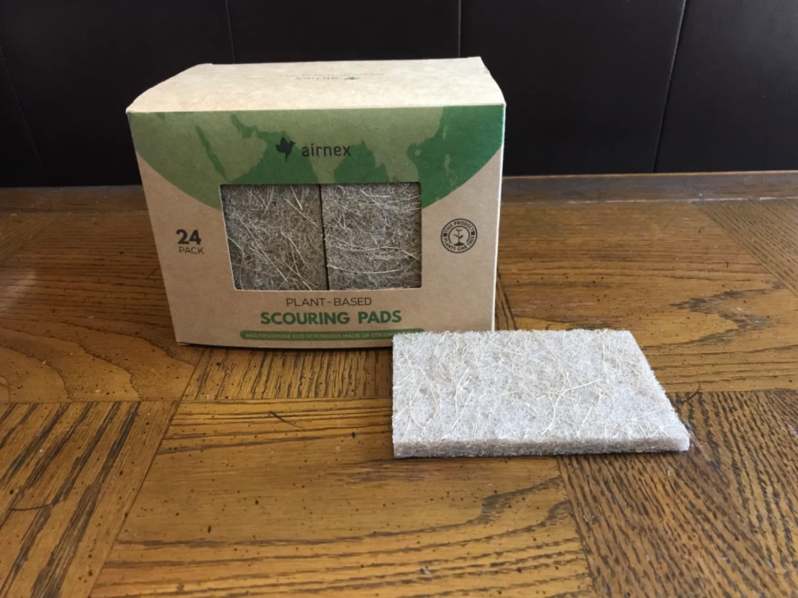 Plant-Based Scouring Pads for Dishes - Coconut Husk Non Scratch Scrub Pads - Natural Kitchen Scrubbing Pads for Pots & Pans - Eco Friendly & Non Abrasive Dish Scrubber Pads - Pack of 24 - Customer Photo 0