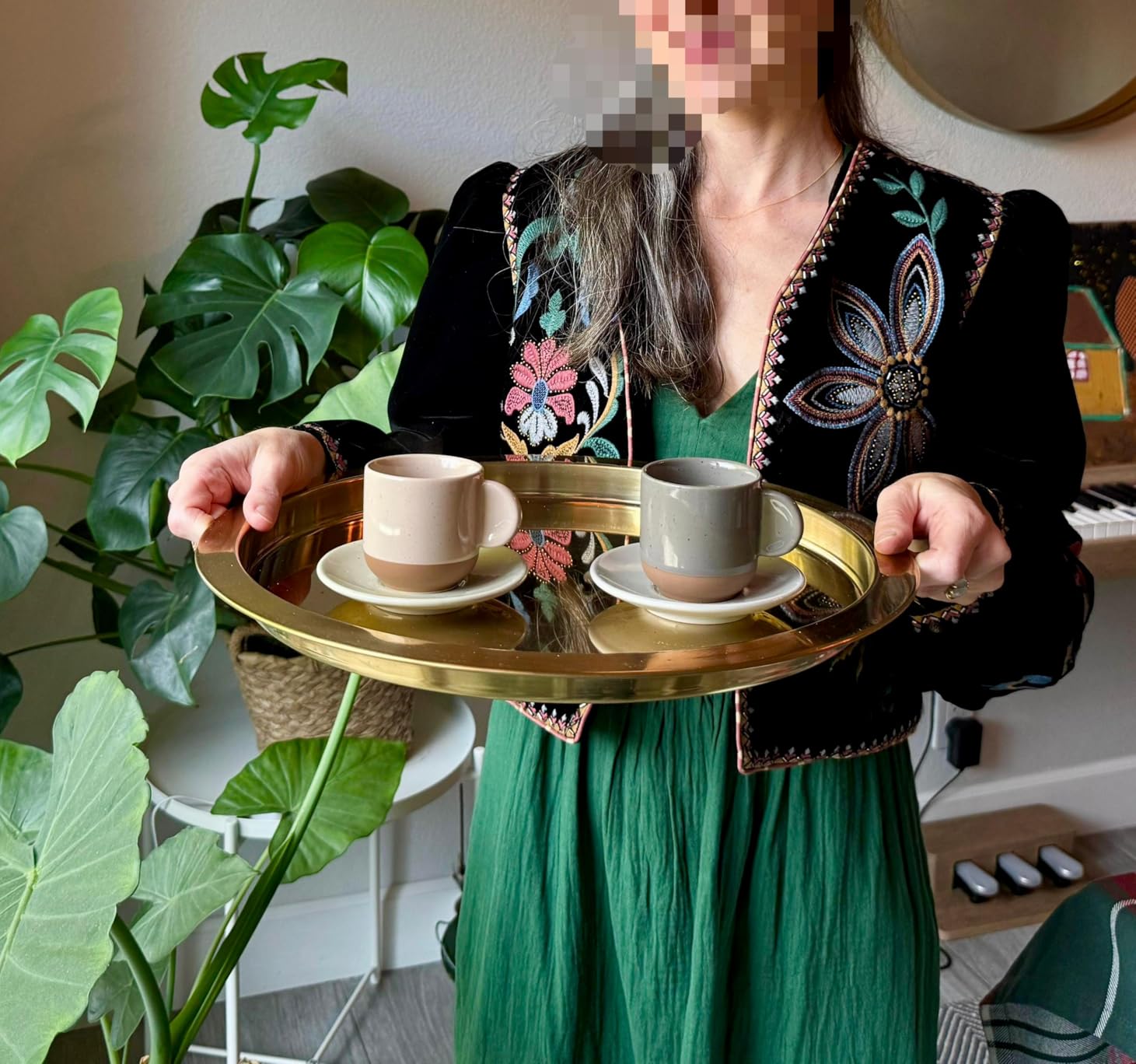 Mora Ceramic Mini Espresso Cups Set of 4, 3oz - Tiny Italian Inspired Mugs With Saucers For Small Shots of Coffee - Modern Boho Style For Any Kitchen or Cafe. Microwave Safe Porcelain - Asstd Neutrals customer photo 1