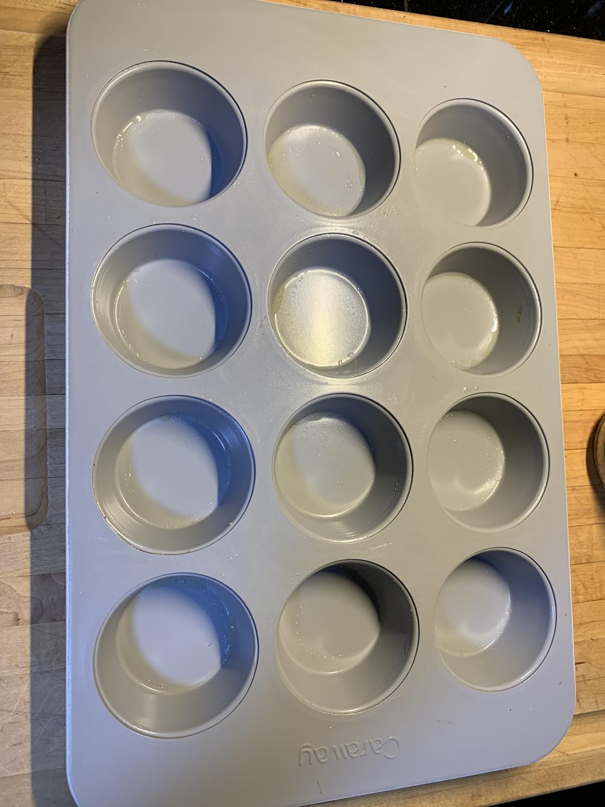 Caraway Non-Stick Ceramic 12-Cup Muffin Pan - Naturally Slick Ceramic Coating - Non-Toxic, PTFE & PFOA Free - Perfect for Cupcakes, Muffins, and More - Slate customer photo 2