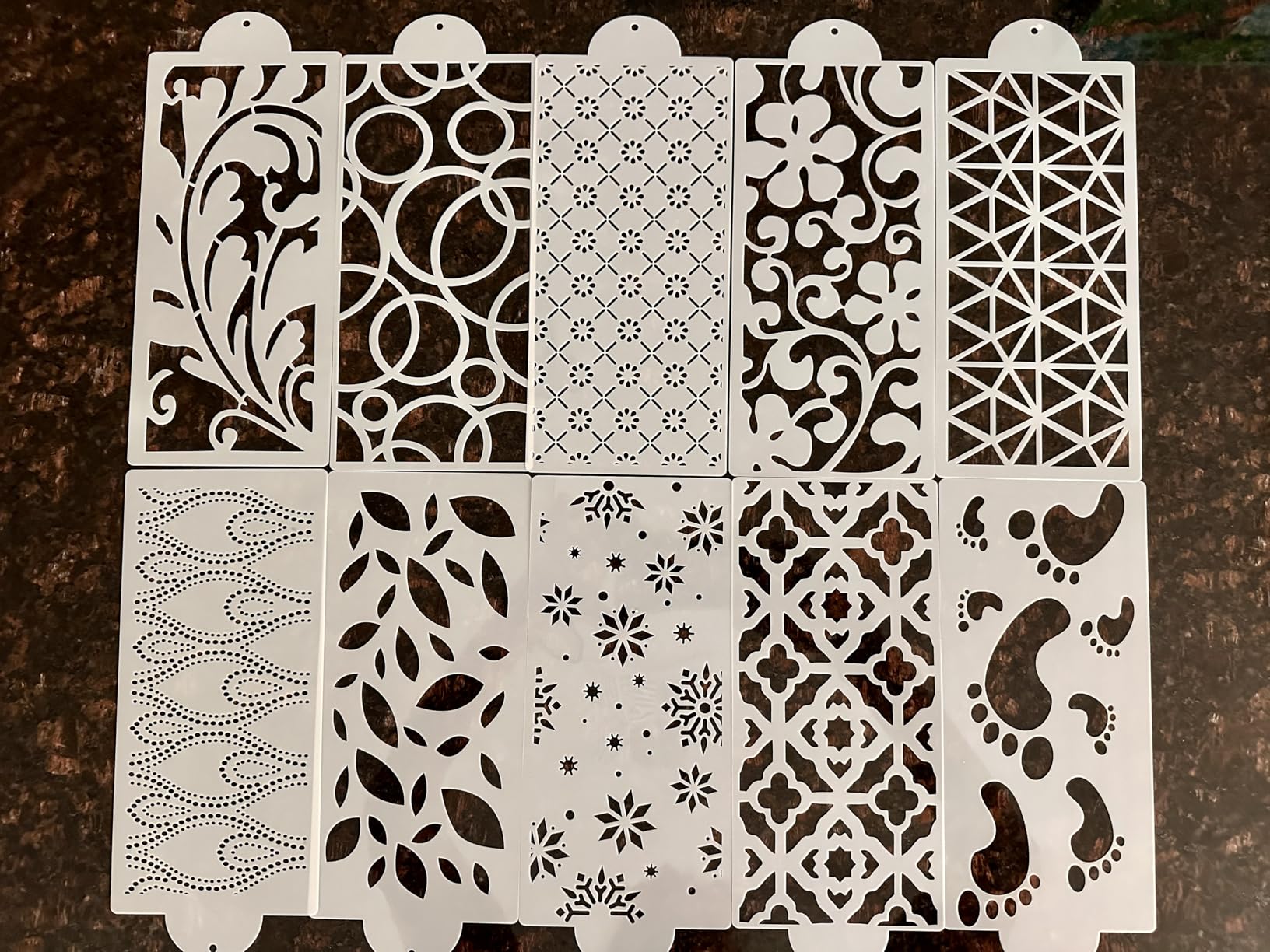 Cake Stencils - Cookie Stencils for Royal Icing, Templates for Buttercream Decorating, Baking Stencil, Mesh Reusable Spray Fondant Cookies, Paiting (18xDesigns with Scraper and 50xPins) customer photo 1