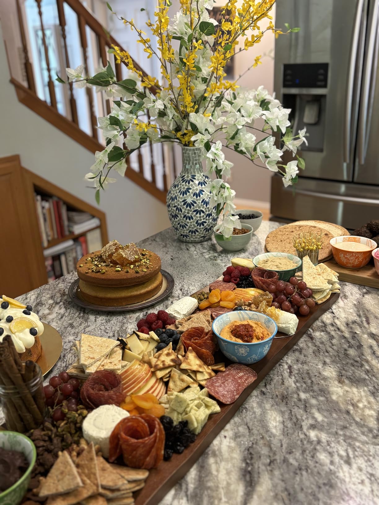 Large Acacia Serving Board with Handles, 36 x 12 Inch Rectangular Charcuterie Platter, Natural Wood Server for Meat, Cheese Board, and Party Appetizers, Extra Long 3ft customer photo 2