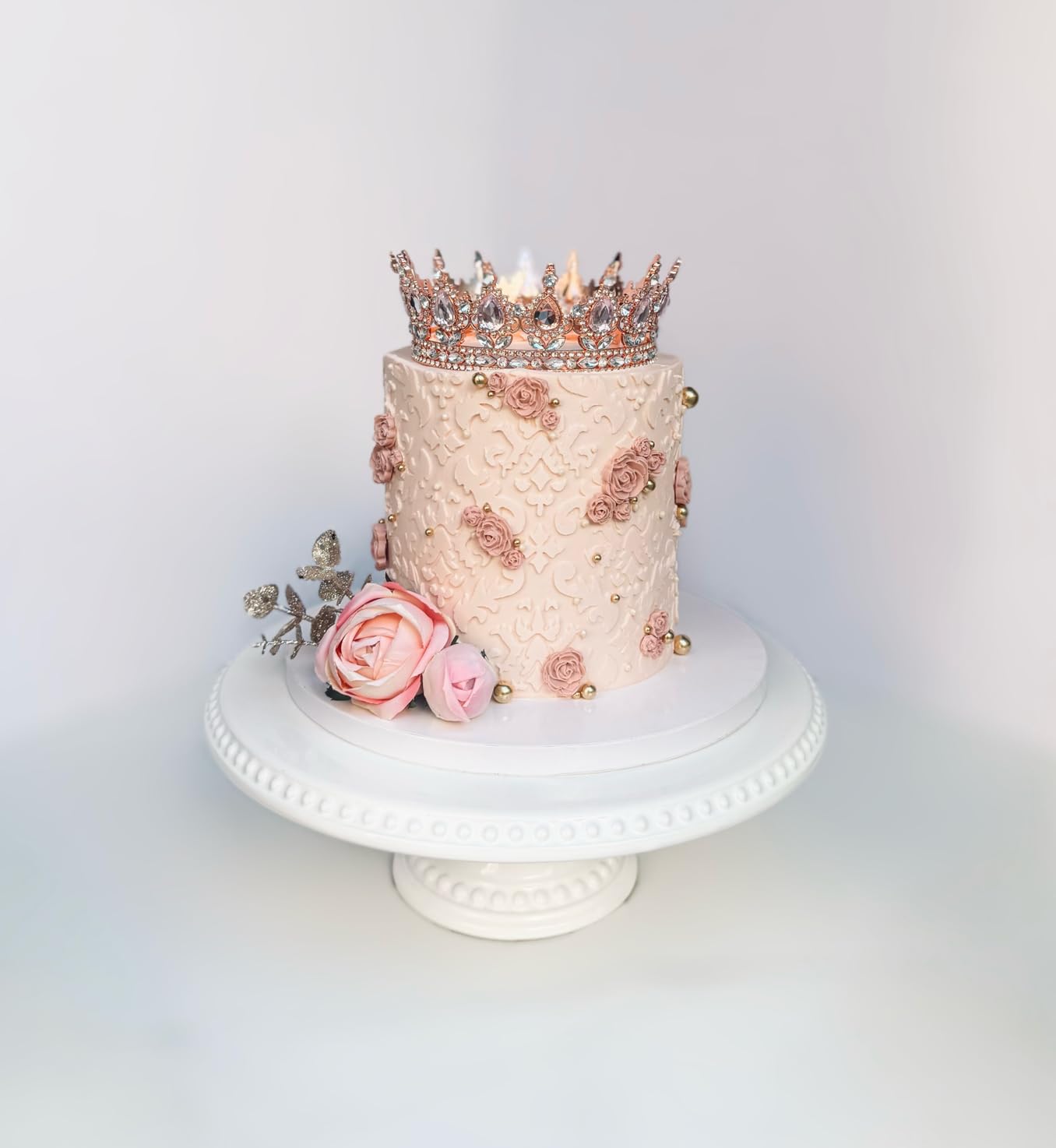 DI QIU REN 8PCS Cake Decorating Stencils & Templates, 8x9.8Inches Large Floral Cake Printing Fine Hollow Lace Cookie Fondant Dessert Cake Templates, Side Baking Mesh Stencil Tool for Cake Decor customer photo 1