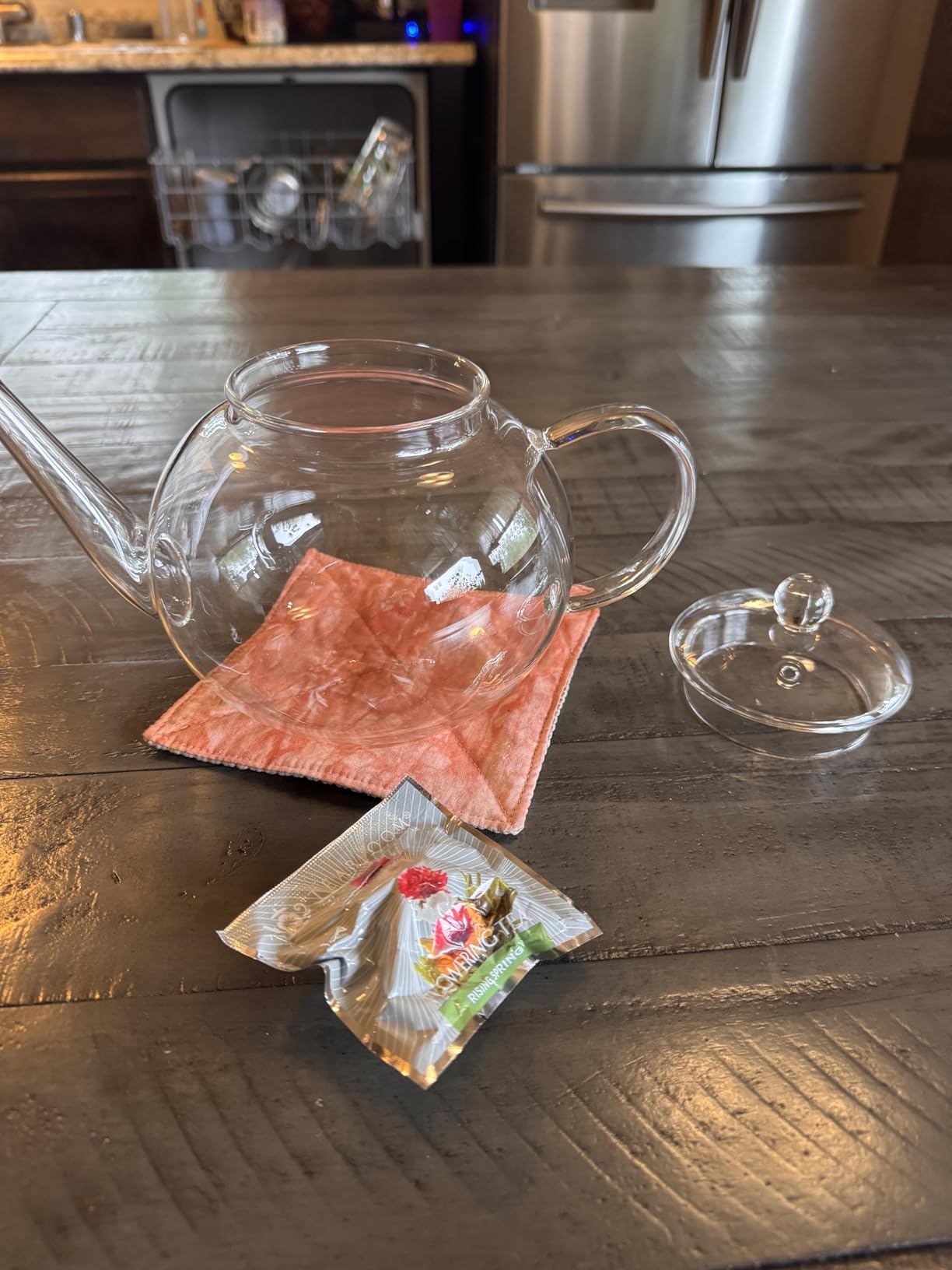 Teabloom Stovetop & Microwave Safe Glass Teapot with Removable Loose Tea Glass Infuser – Includes 2 Blooming Teas – 2-in-1 Tea Kettle and Tea Maker – Tea Purist's Choice - Customer Photo 3