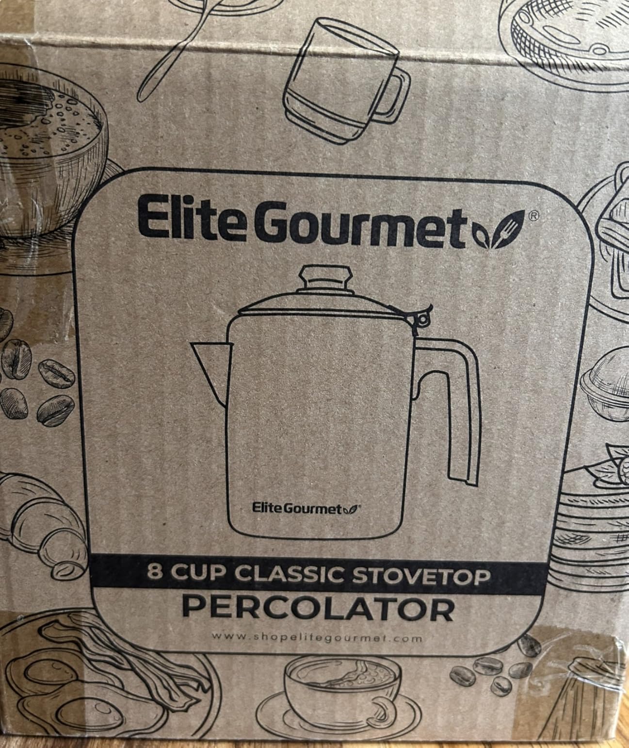 Elite Gourmet EC008 Classic Stovetop Coffee Percolator, Glass Clear Brew Progress Knob, Cool-Touch Handle, Cordless Serve, 8-Cup, Stainless Steel - Customer Photo 2