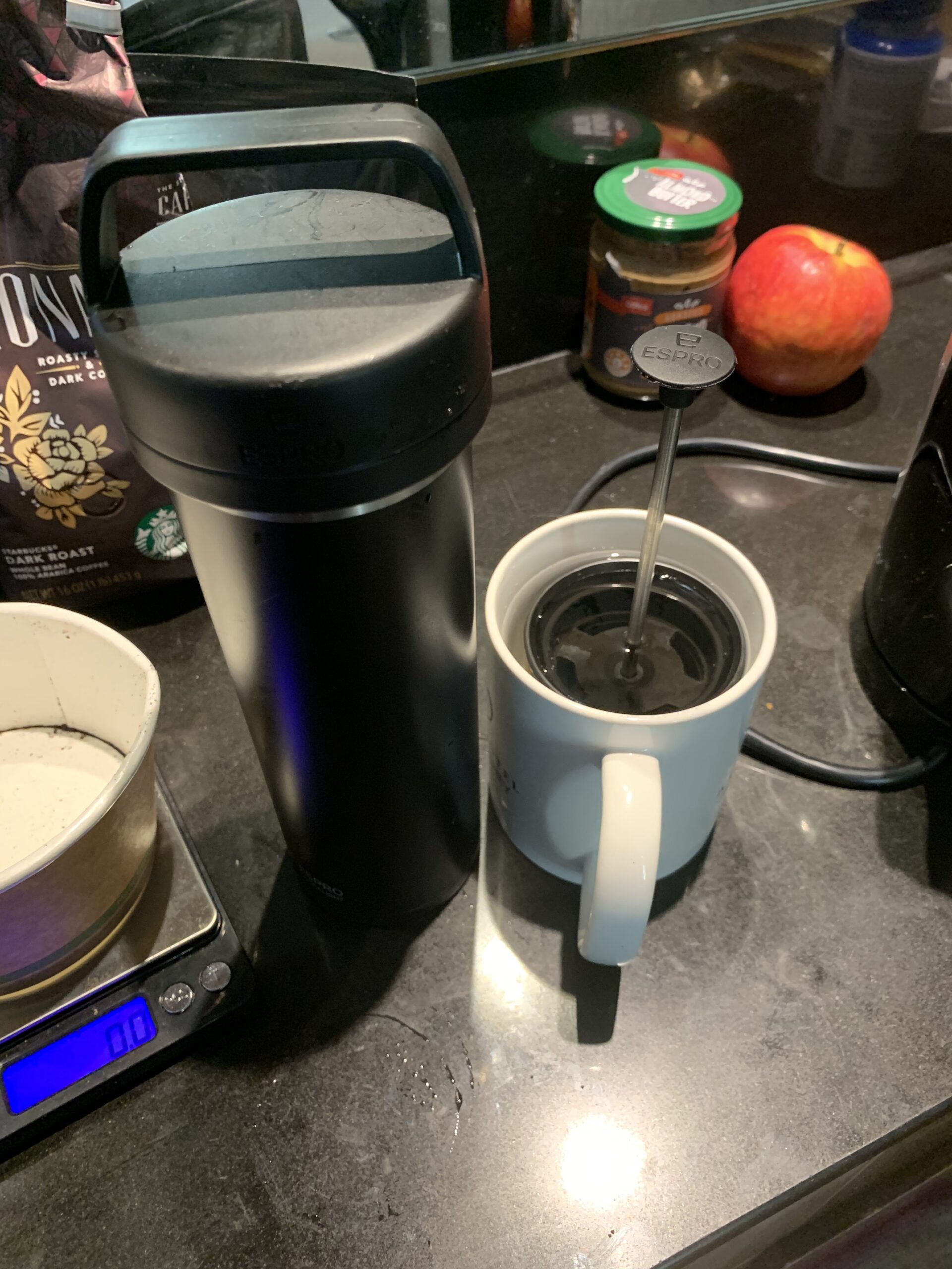 ESPRO P0 Ultralight French Press Coffee Maker for Travel, Vacuum Insulated Stainless Steel, 16 Ounces, Aegean Blue - Customer Photo 2