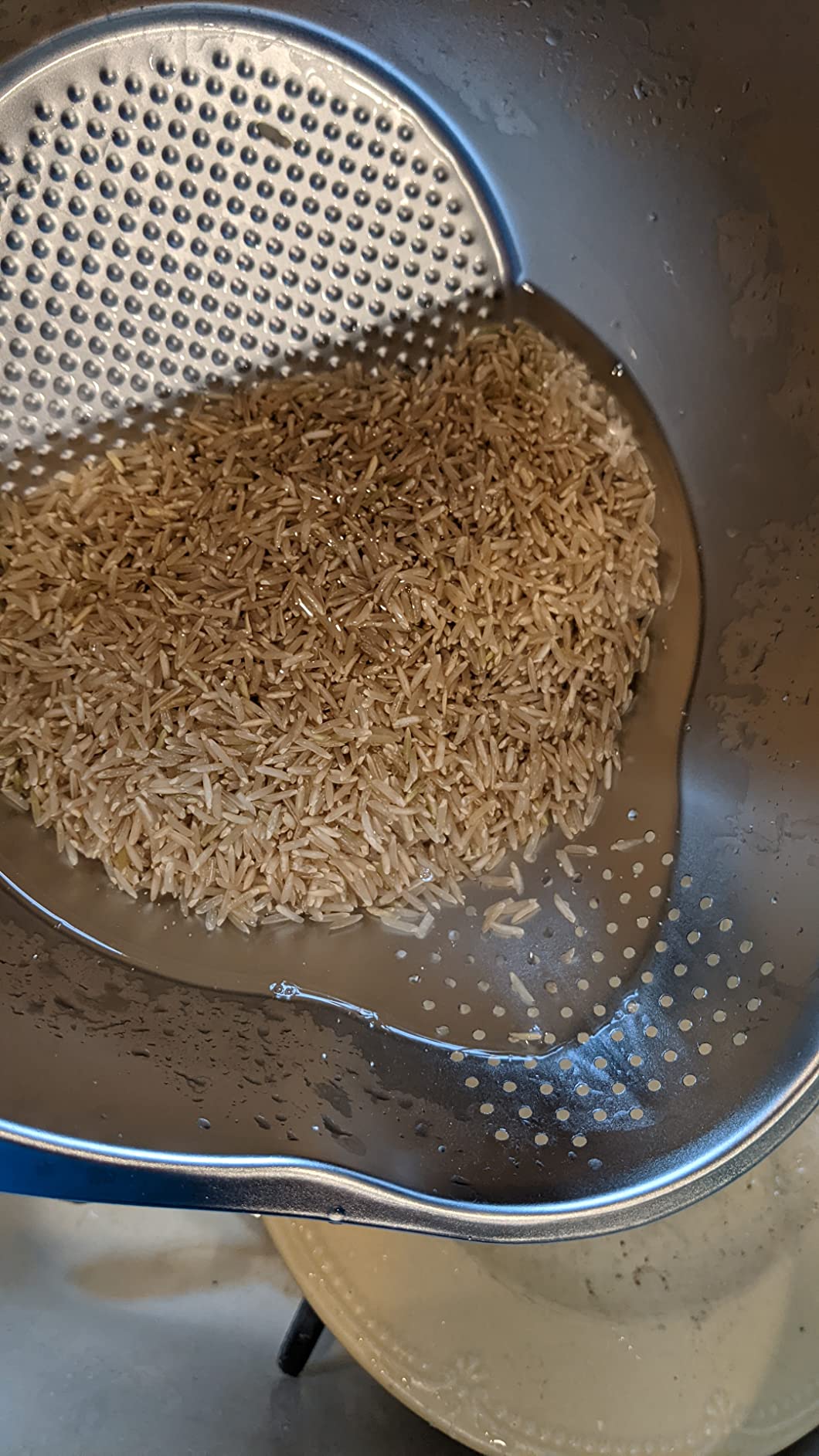 Rice Washer Strainer Bowl - 4-in-1 Washing Bowl for Quinoa, Stainless Steel Rinser With Side Drainers Small Colander for Cleaning Fruits, Vegetables, and Beans - Versatile Kitchen Tool customer photo 2